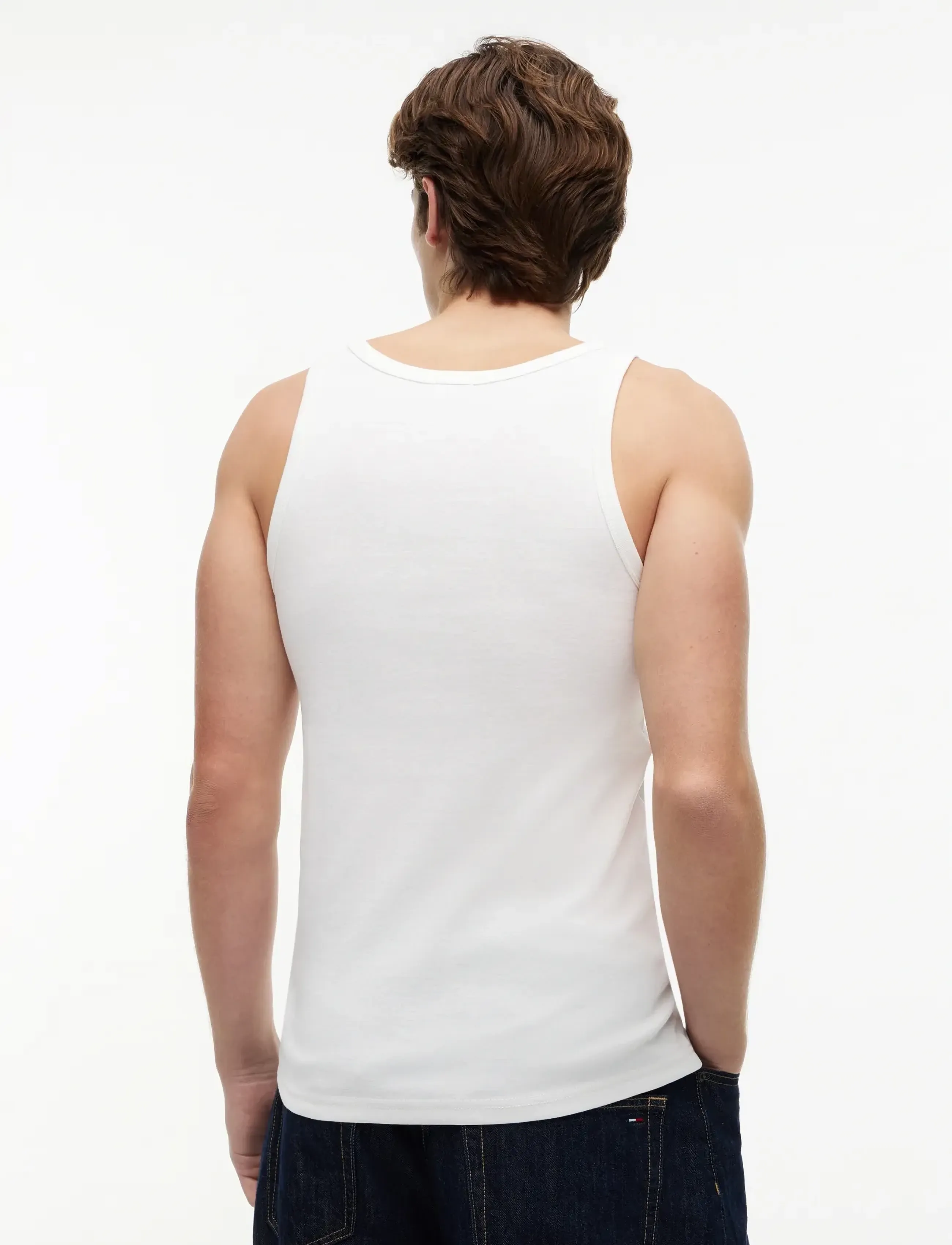 Tommy Jeans - TJM XSLIM 2PCK RIB TANK EXT - pyjamashirts - ecru   black - 5