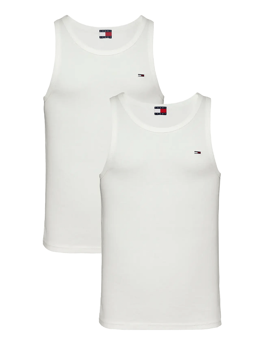 Tommy Jeans - TJM XSLIM 2PCK RIB TANK EXT - pidžaamasärgid - ecru ecru - 1
