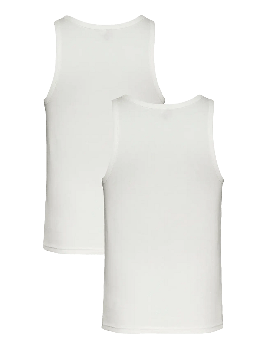 Tommy Jeans - TJM XSLIM 2PCK RIB TANK EXT - pidžaamasärgid - ecru ecru - 2