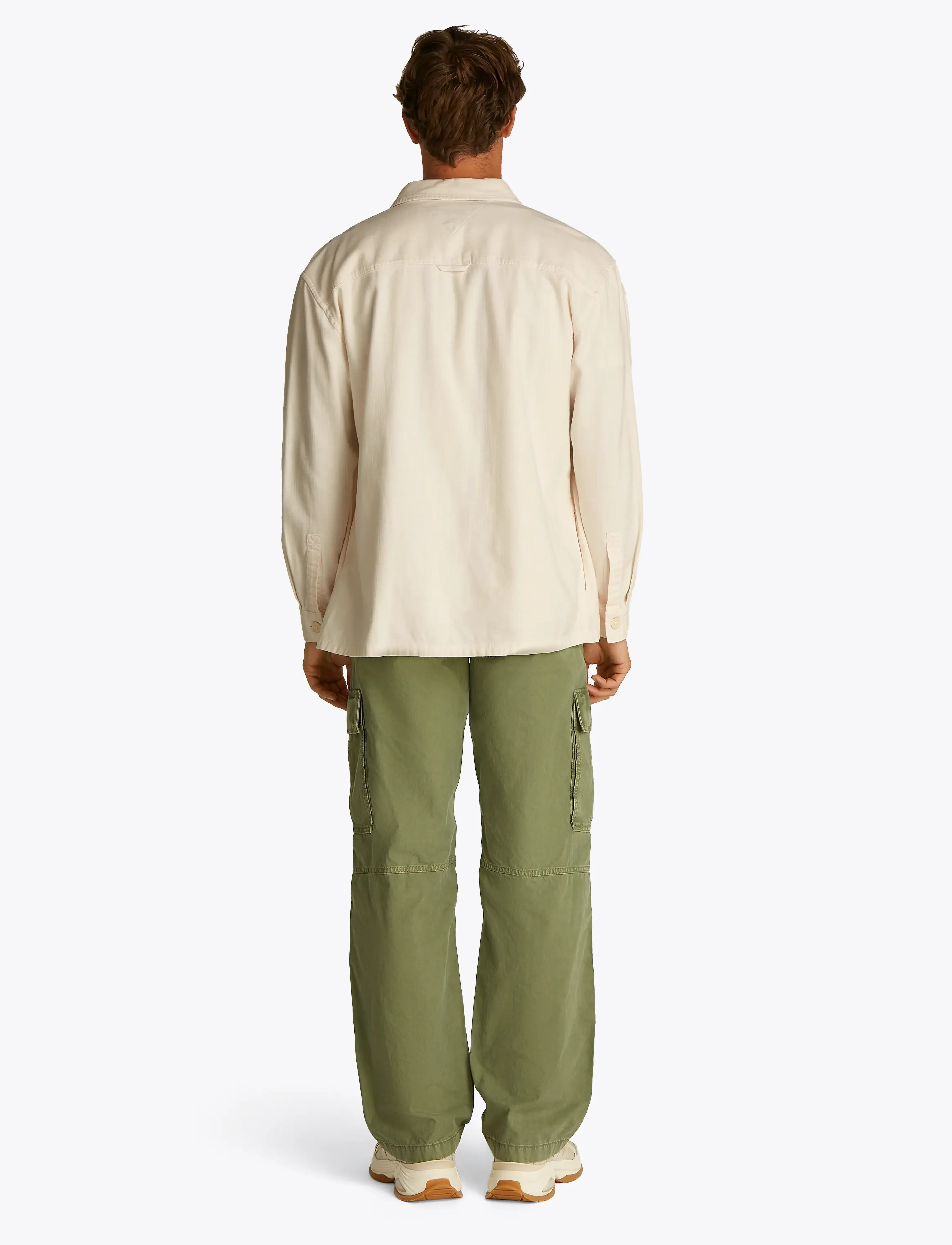 Tommy Jeans - TJM COTTON SLUB LS OVERSHIRT EXT - puhkuse põhitooted - ancient white - 3