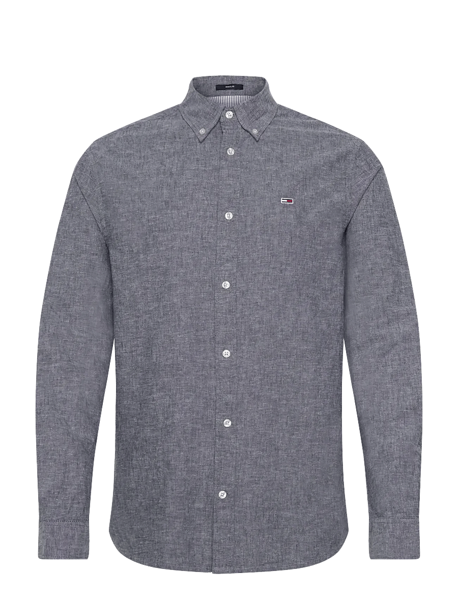 Tommy Jeans - TJM REG LINEN BLEND LS SHIRT EXT - dark night navy - 1