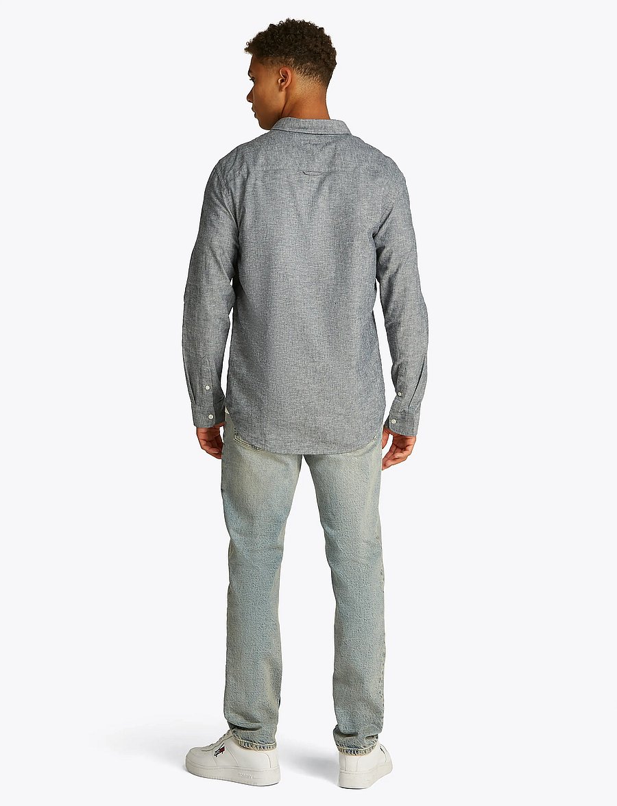 Tommy Jeans - TJM REG LINEN BLEND LS SHIRT EXT - dark night navy - 3