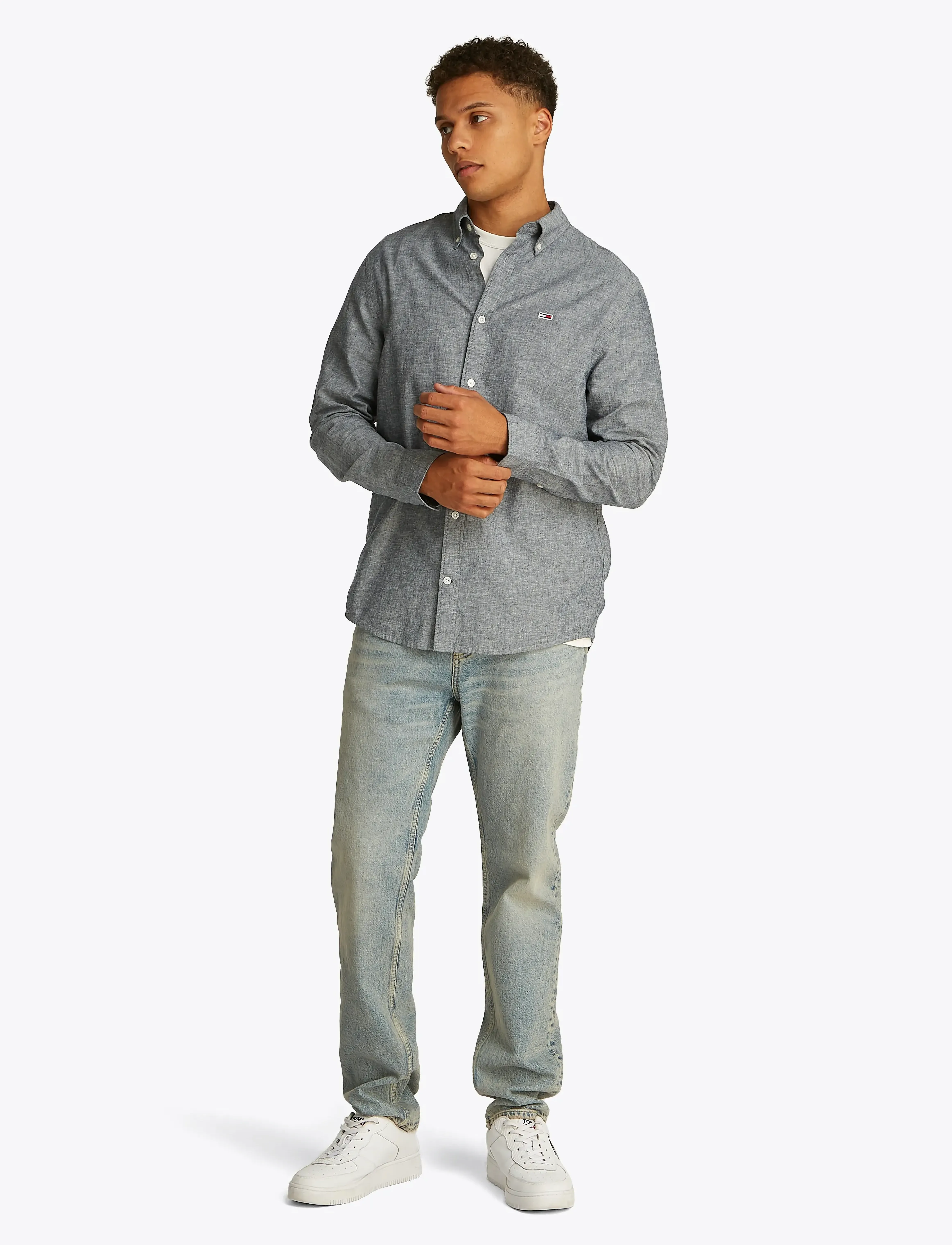 Tommy Jeans - TJM REG LINEN BLEND LS SHIRT EXT - dark night navy - 4