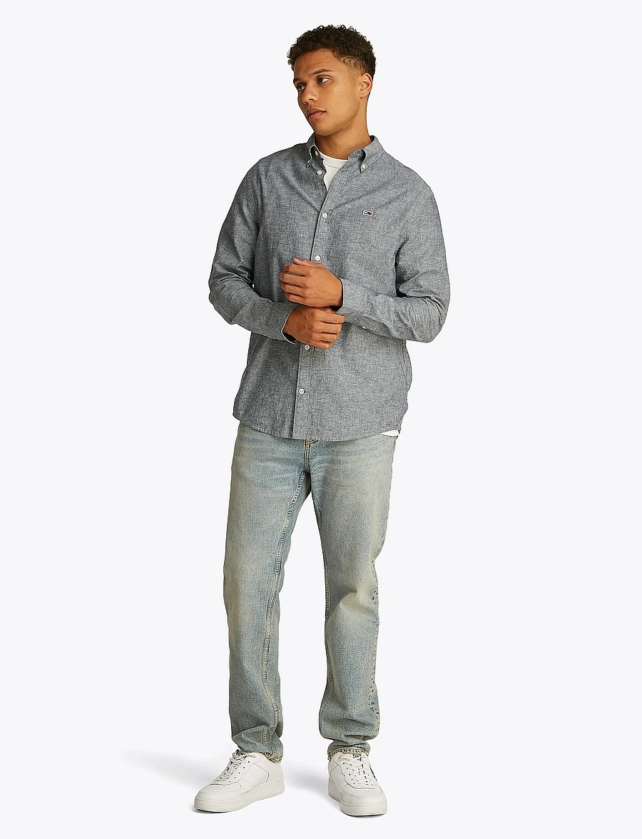 Tommy Jeans - TJM REG LINEN BLEND LS SHIRT EXT - dark night navy - 4