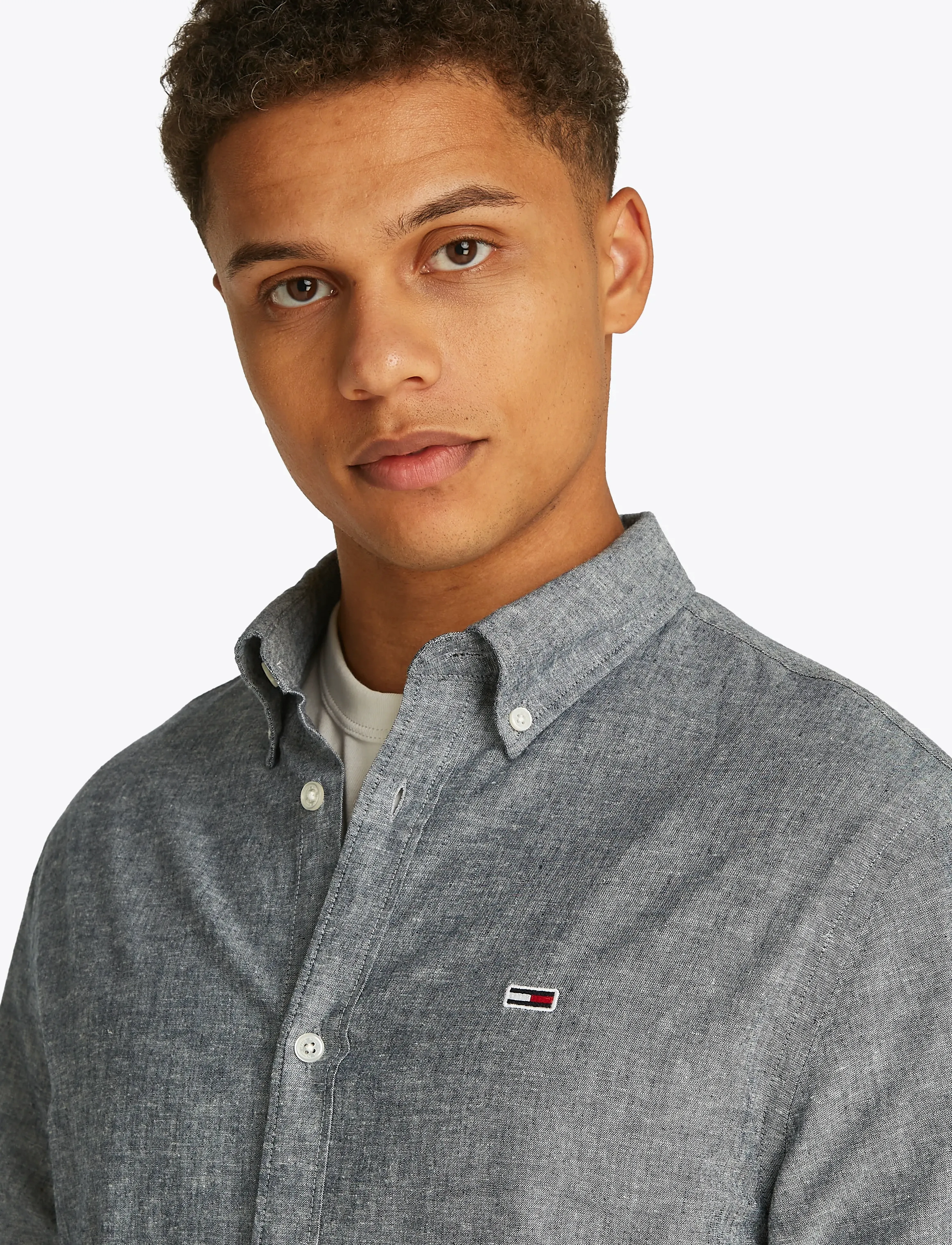 Tommy Jeans - TJM REG LINEN BLEND LS SHIRT EXT - dark night navy - 5