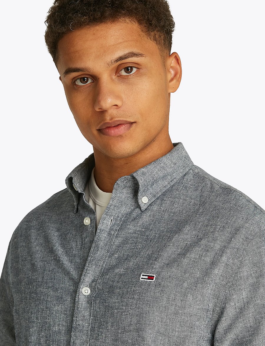 Tommy Jeans - TJM REG LINEN BLEND LS SHIRT EXT - dark night navy - 5