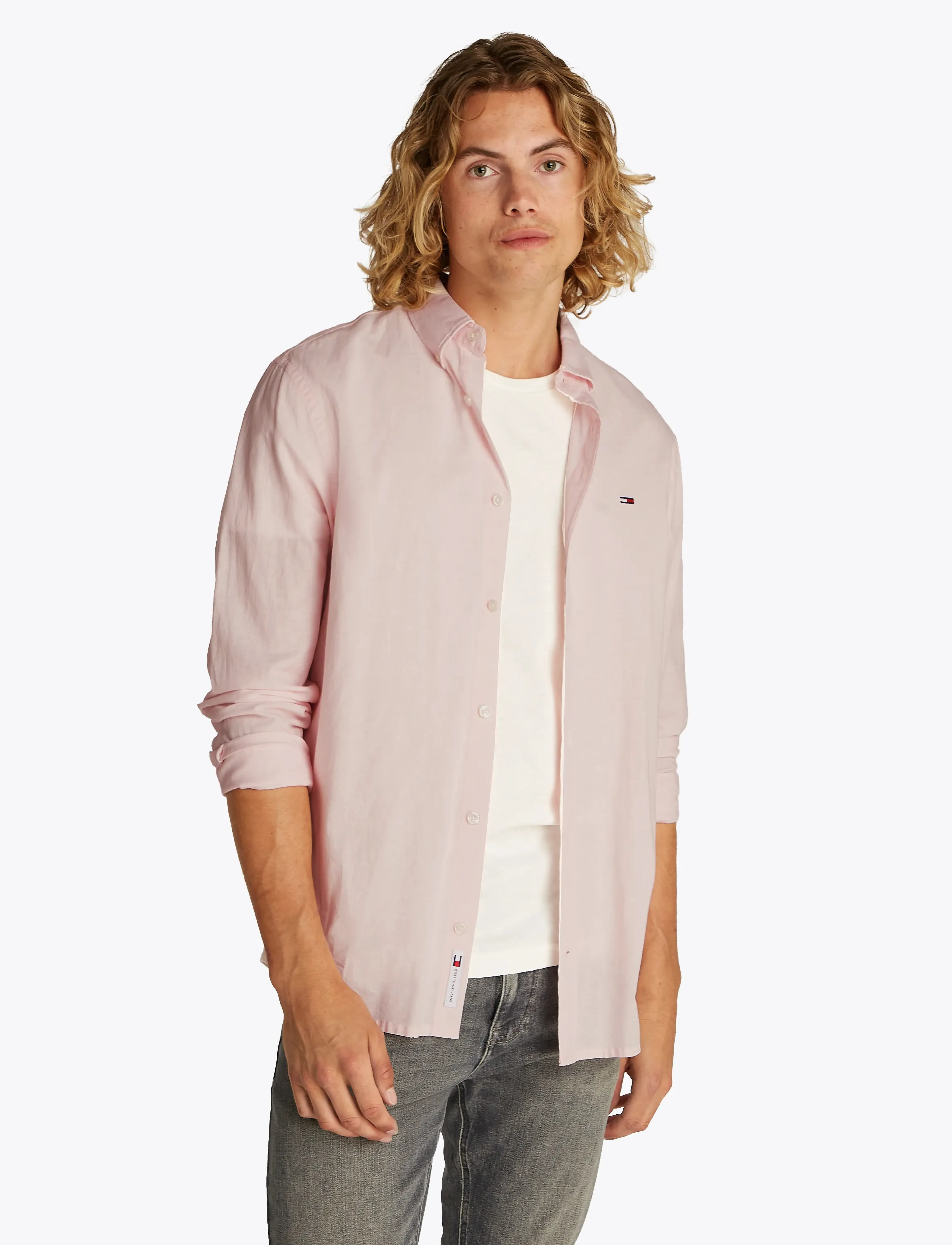 Tommy Jeans - TJM REG LINEN BLEND LS SHIRT EXT - precious pink - 4