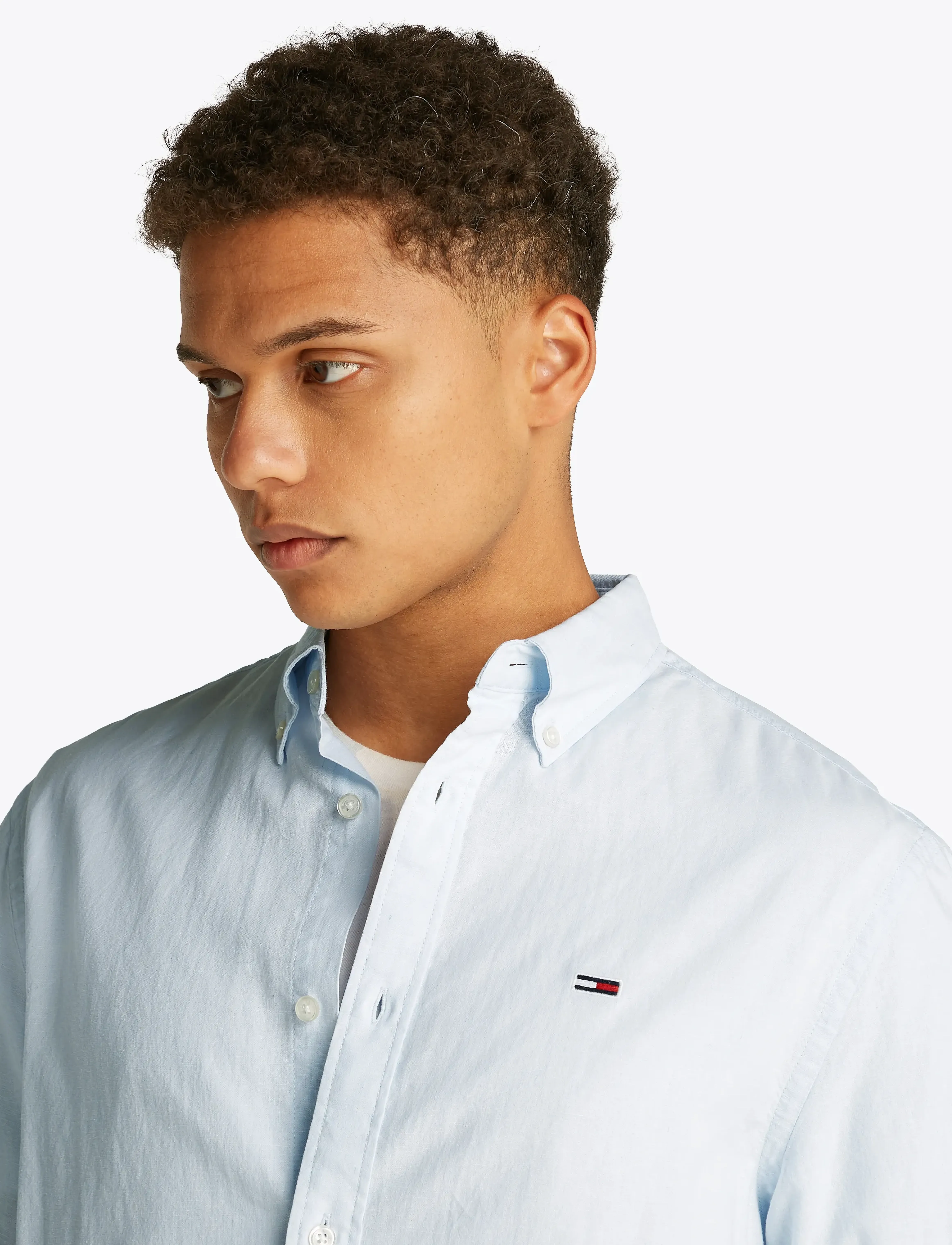 Tommy Jeans - TJM REG LINEN BLEND LS SHIRT EXT - sweet blue - 4
