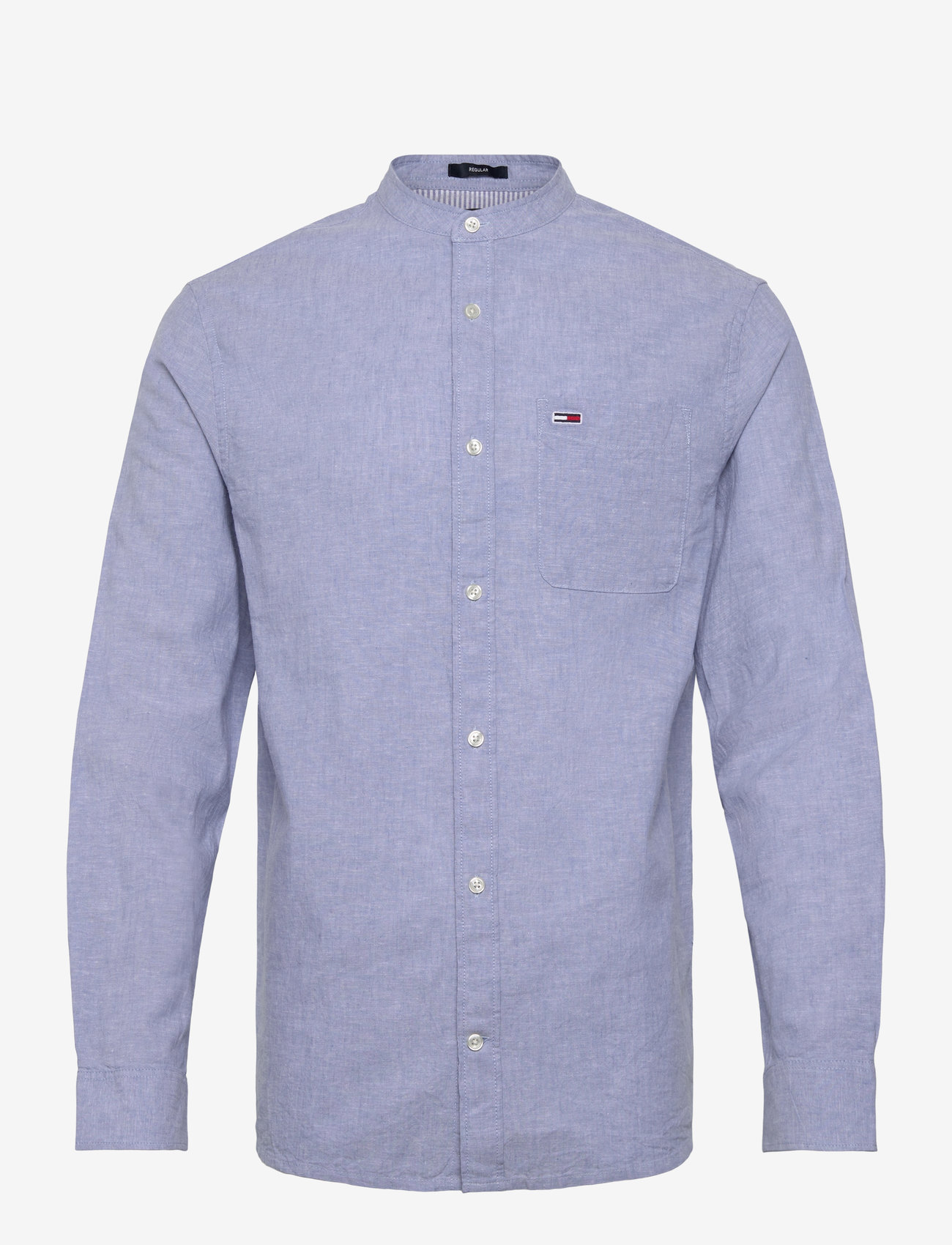 Tommy Jeans - TJM LINEN MIX BAND COLLAR SHIRT - linased särgid - colorado blue - 1