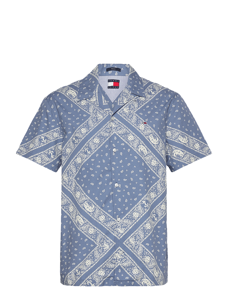 Tommy Jeans - TJM REG AOP SS SHIRT EXT - marškiniai trumpomis rankovėmis - colorado blue bandana aop - 0