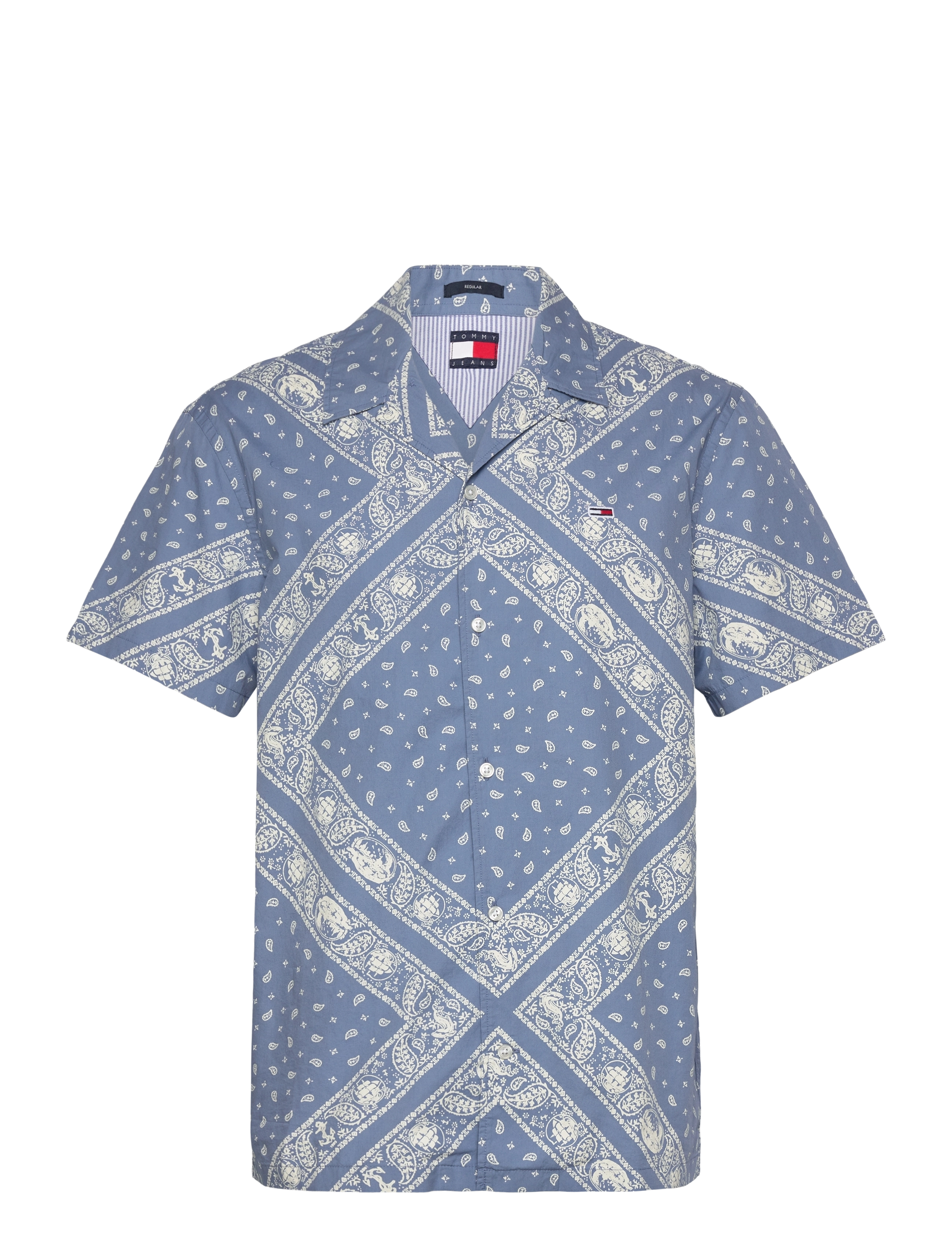 Tommy Jeans TJM REG AOP SS SHIRT EXT - Tommy Hilfiger - COLORADO BLUE BANDANA AOP / blue
