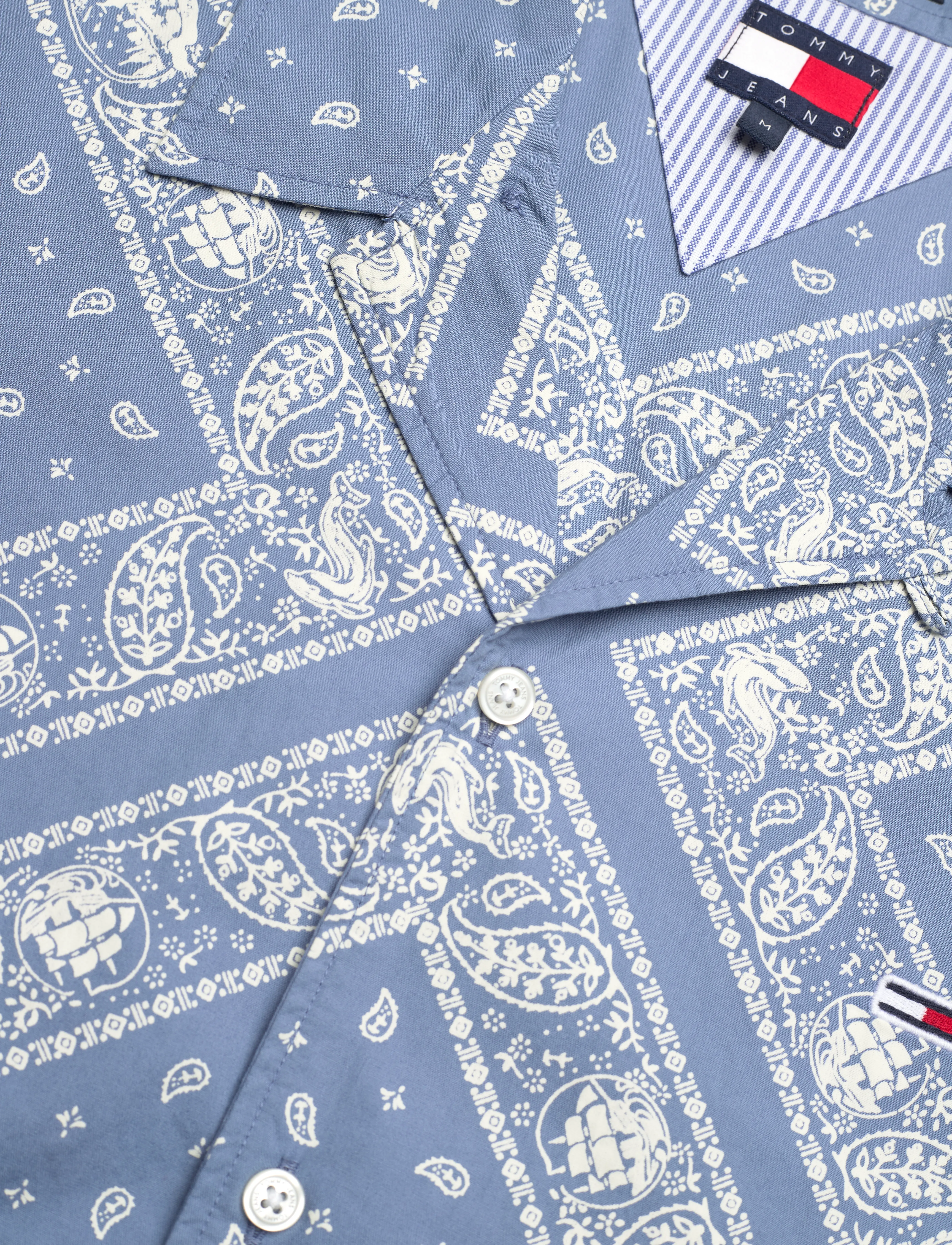 Tommy Jeans - TJM REG AOP SS SHIRT EXT - kurzarmhemden - colorado blue bandana aop - 3