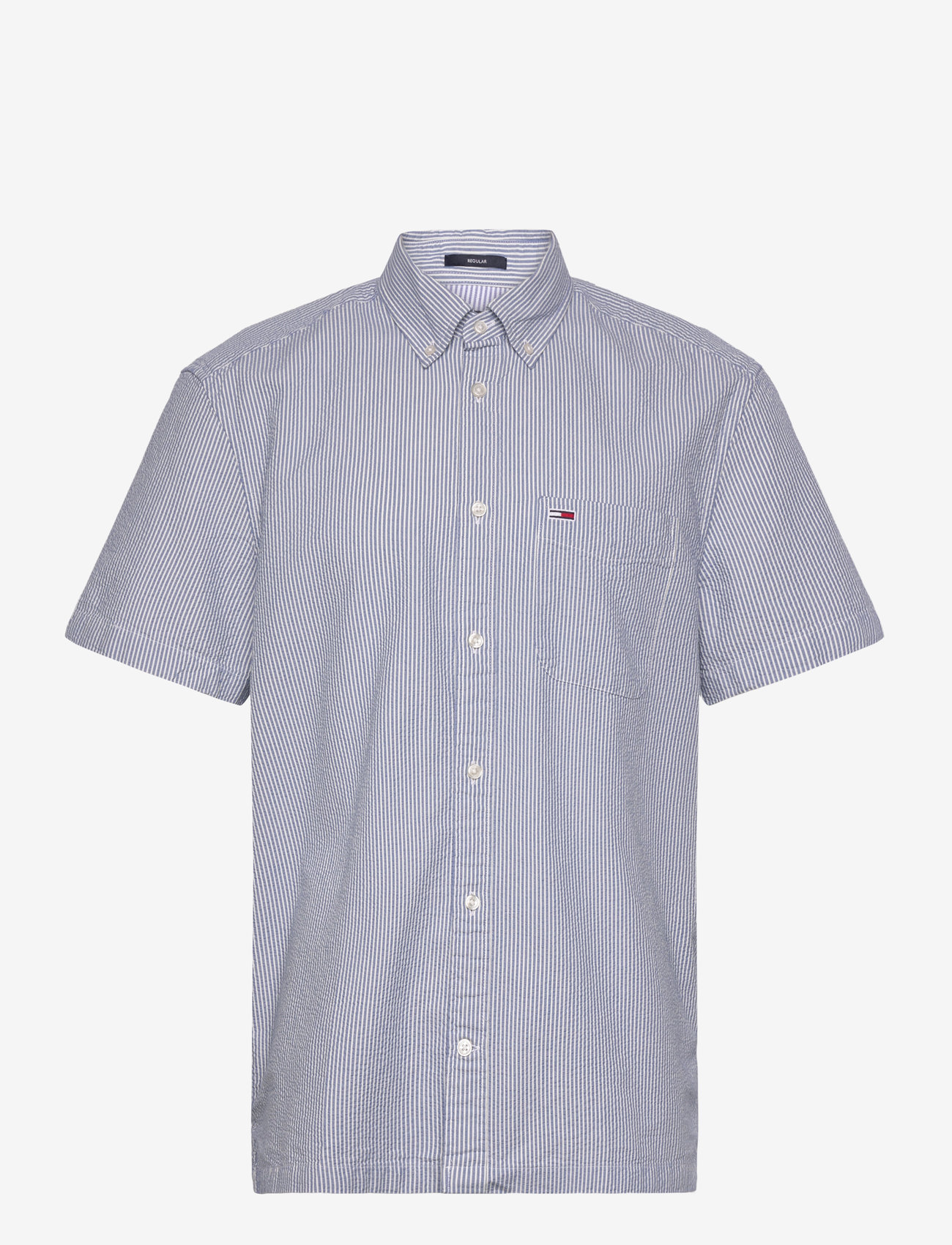 Tommy Jeans - TJM REG SEERSUCKER STP SS SHIRT - kortærmede skjorter - colorado blue stripes - 1