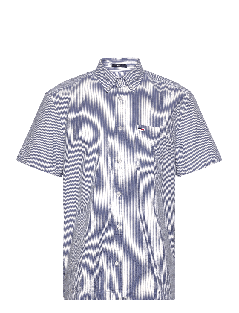 Tommy Jeans - TJM REG SEERSUCKER STP SS SHIRT - kortærmede skjorter - colorado blue stripes - 1