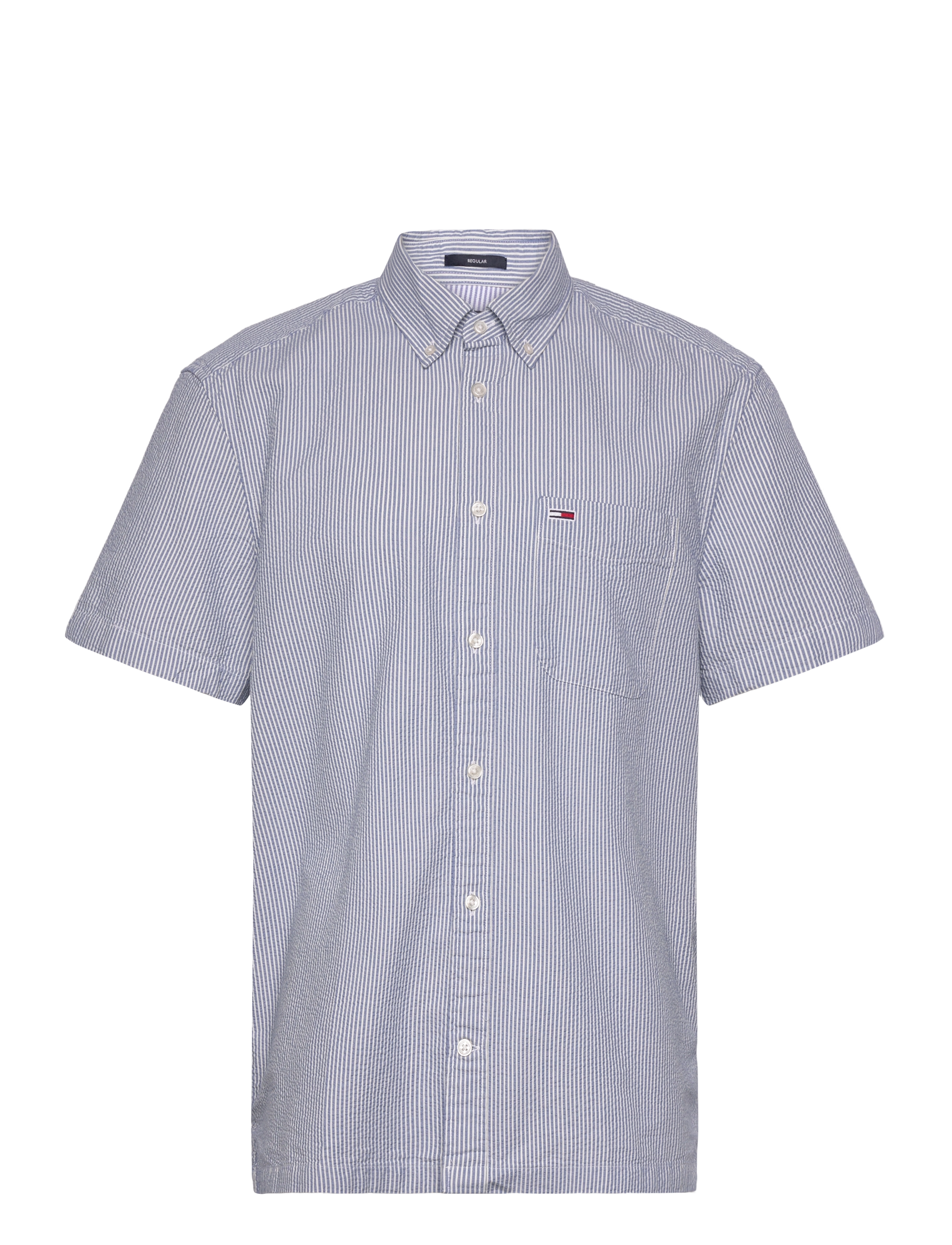 Tommy Jeans TJM REG SEERSUCKER STP SS SHIRT - Tommy Hilfiger - COLORADO BLUE STRIPES / blue