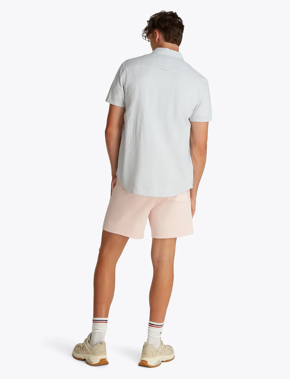 Tommy Jeans - TJM REG LINEN BLEND STP SS SHIRT - randiga skjortor - colorado blue / ecru - 3