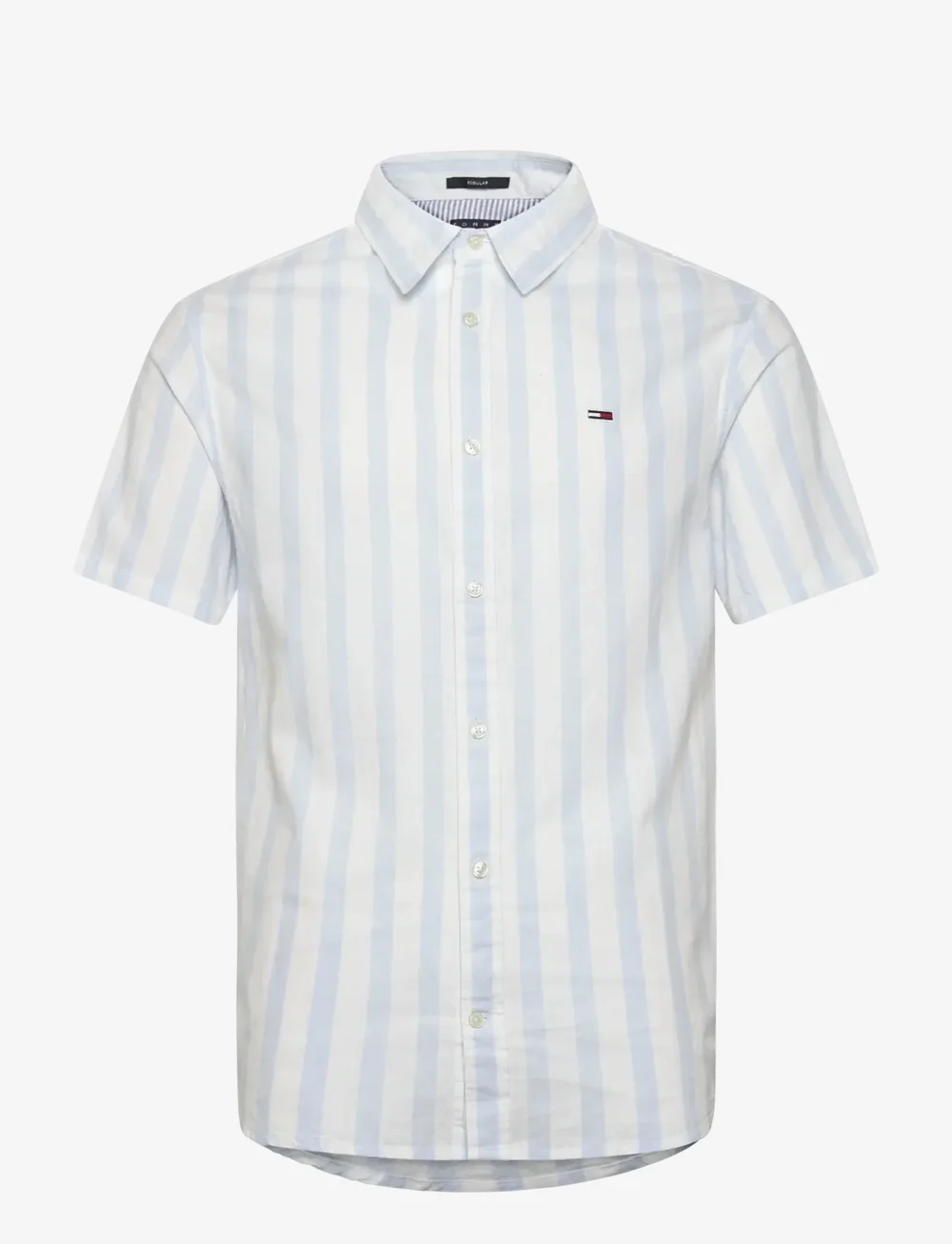 Tommy Jeans - TJM REG LINEN BLEND STP SS SHIRT - triibulised särgid - sweet blue / ecru - 1