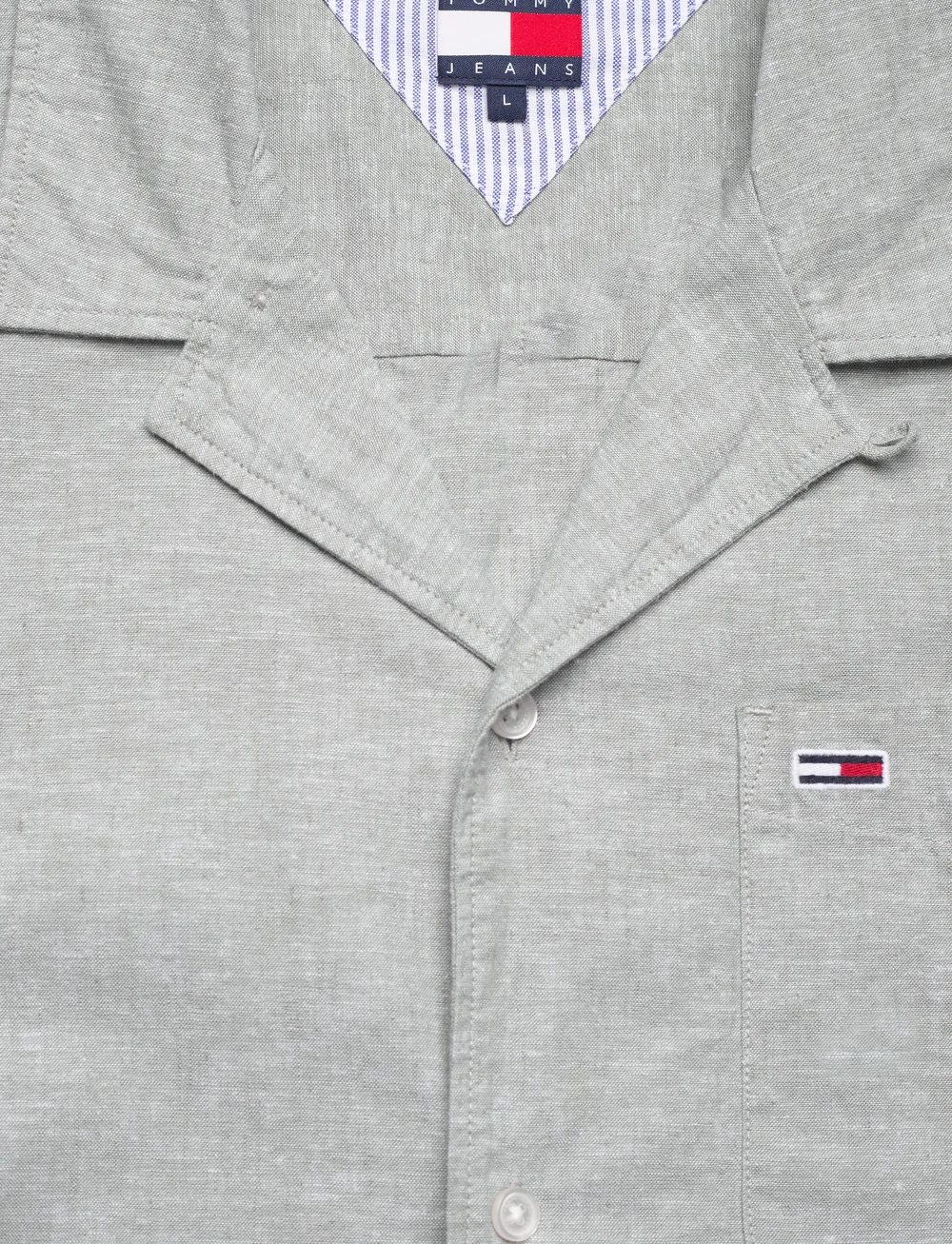 Tommy Jeans - TJM LINEN BLEND CAMP SS EXT - lininiai marškiniai - aruba green - 2