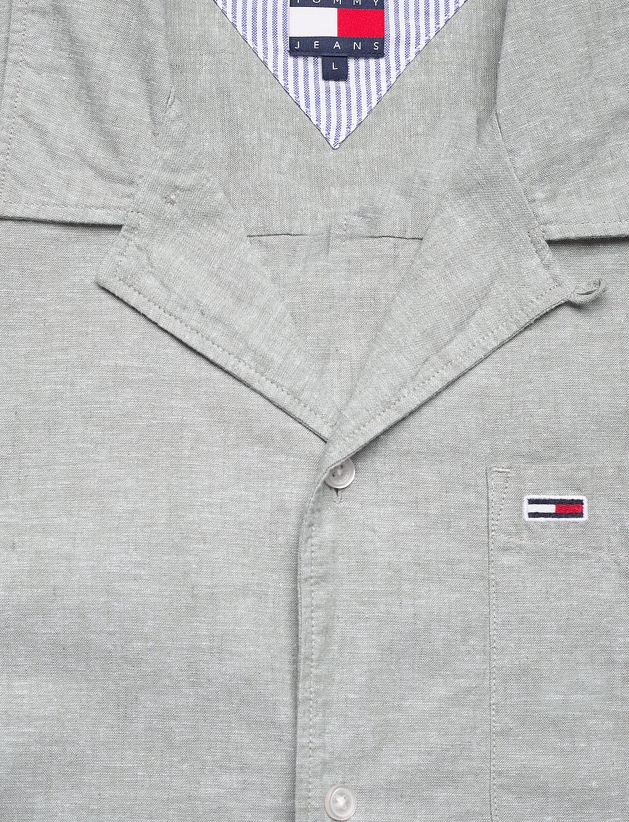 Tommy Jeans - TJM LINEN BLEND CAMP SS EXT - lina krekli - aruba green - 2