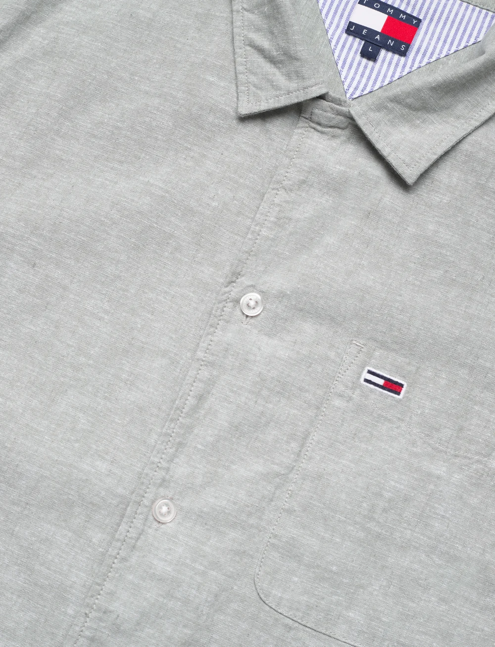 Tommy Jeans - TJM LINEN BLEND CAMP SS EXT - lininiai marškiniai - aruba green - 3