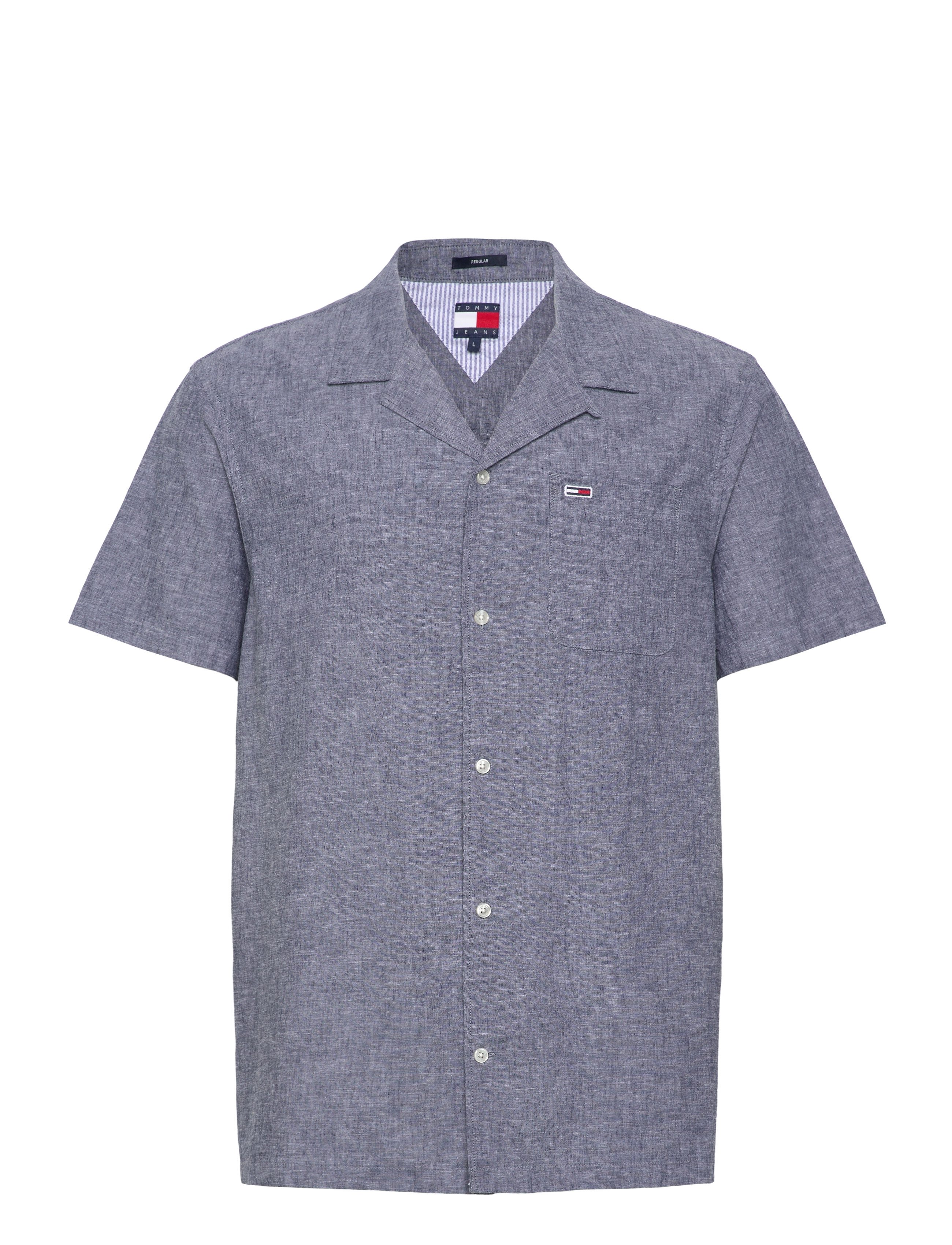 Tommy Jeans TJM LINEN BLEND CAMP SS EXT - Tommy Hilfiger - DARK NIGHT NAVY / navy