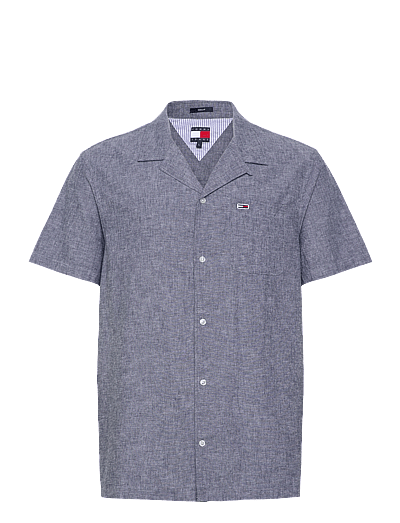 Tjm Linen Blend Camp Ss Ext - KortæRmede