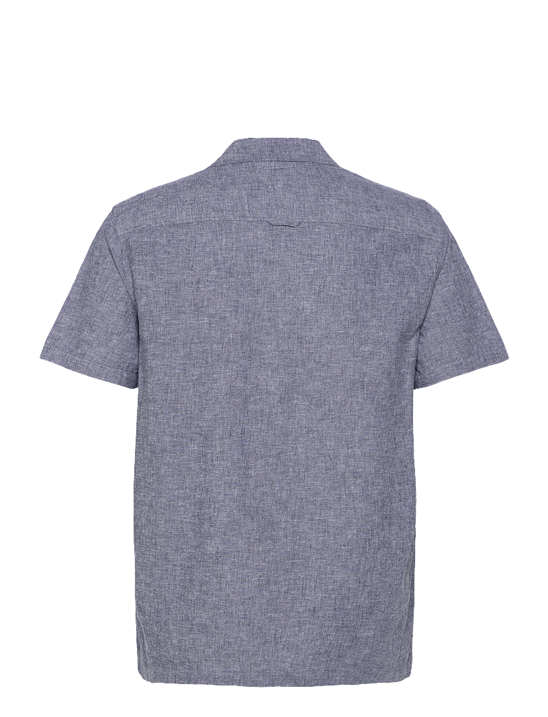 Tommy Jeans - TJM LINEN BLEND CAMP SS EXT - hørskjorter - dark night navy - 1