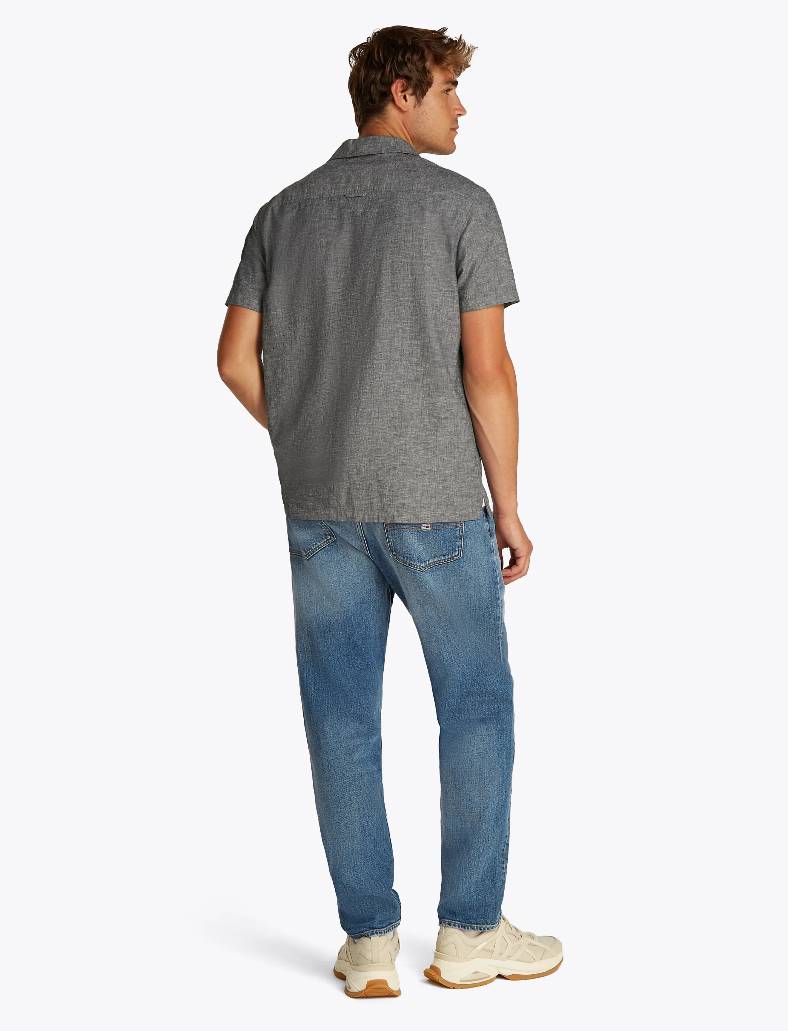 Tommy Jeans - TJM LINEN BLEND CAMP SS EXT - linneskjortor - dark night navy - 3