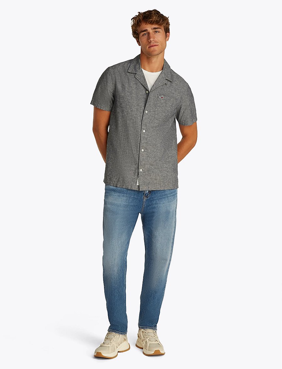 Tommy Jeans - TJM LINEN BLEND CAMP SS EXT - leinenhemden - dark night navy - 4