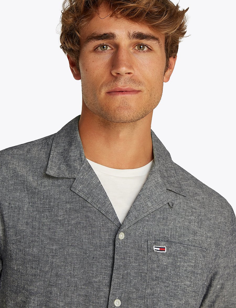 Tommy Jeans - TJM LINEN BLEND CAMP SS EXT - leinenhemden - dark night navy - 5