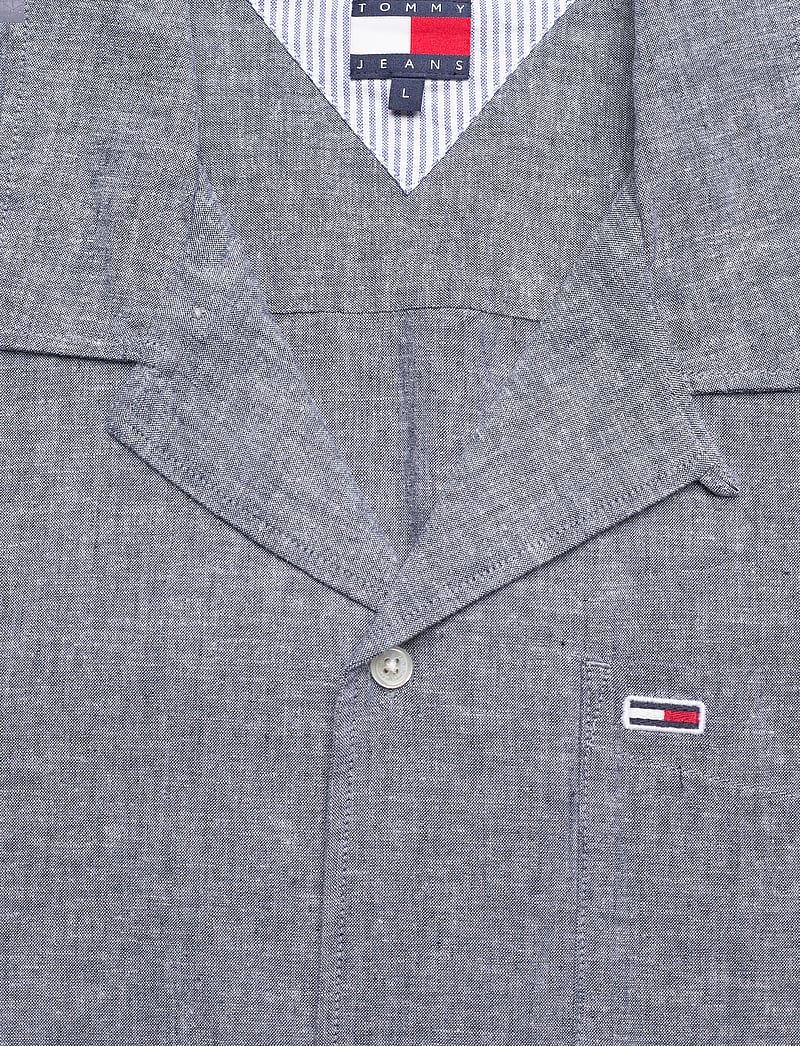 Tommy Jeans - TJM LINEN BLEND CAMP SS EXT - hørskjorter - dark night navy - 2