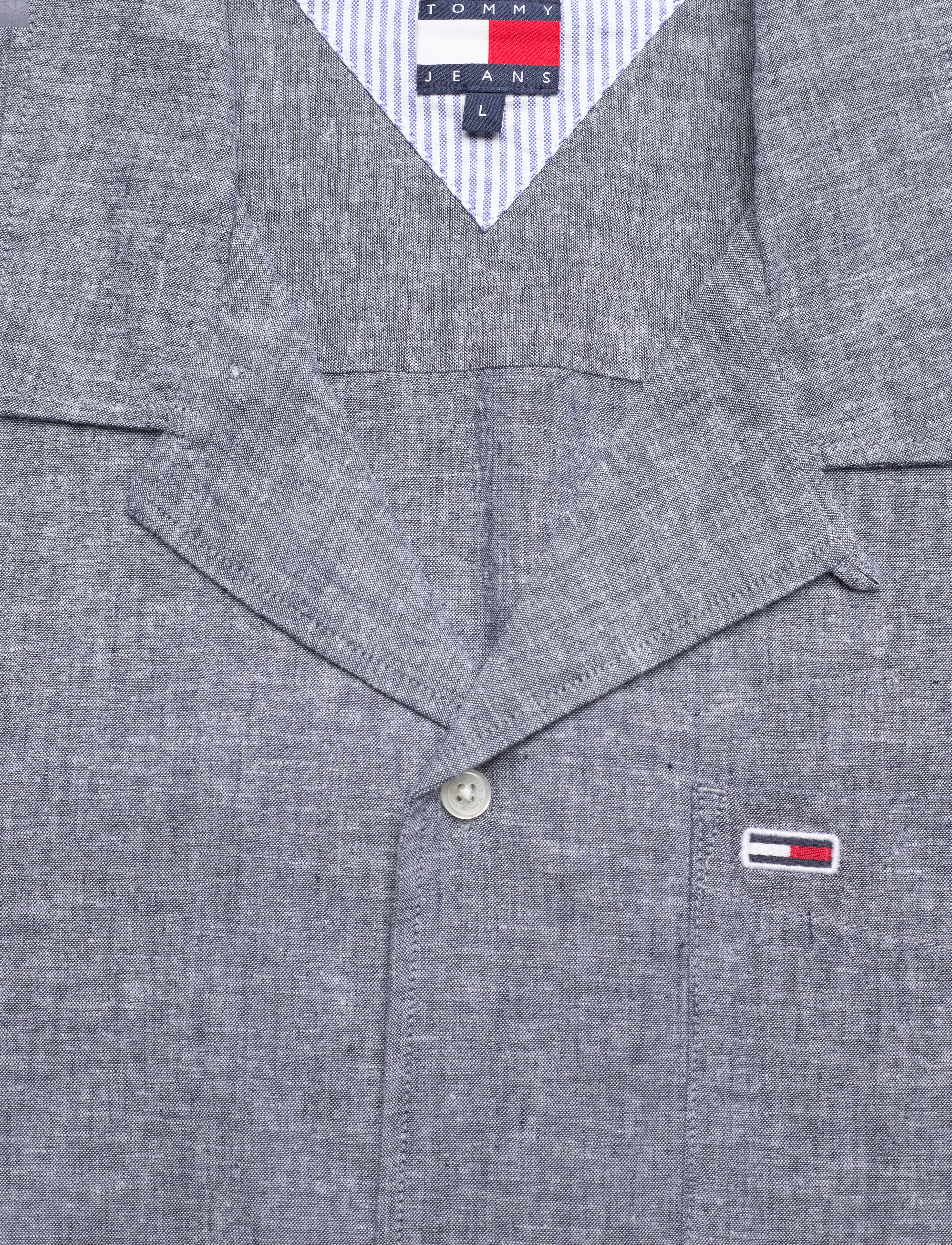 Tommy Jeans - TJM LINEN BLEND CAMP SS EXT - linneskjortor - dark night navy - 2