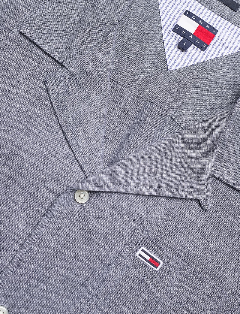 Tommy Jeans - TJM LINEN BLEND CAMP SS EXT - hørskjorter - dark night navy - 3