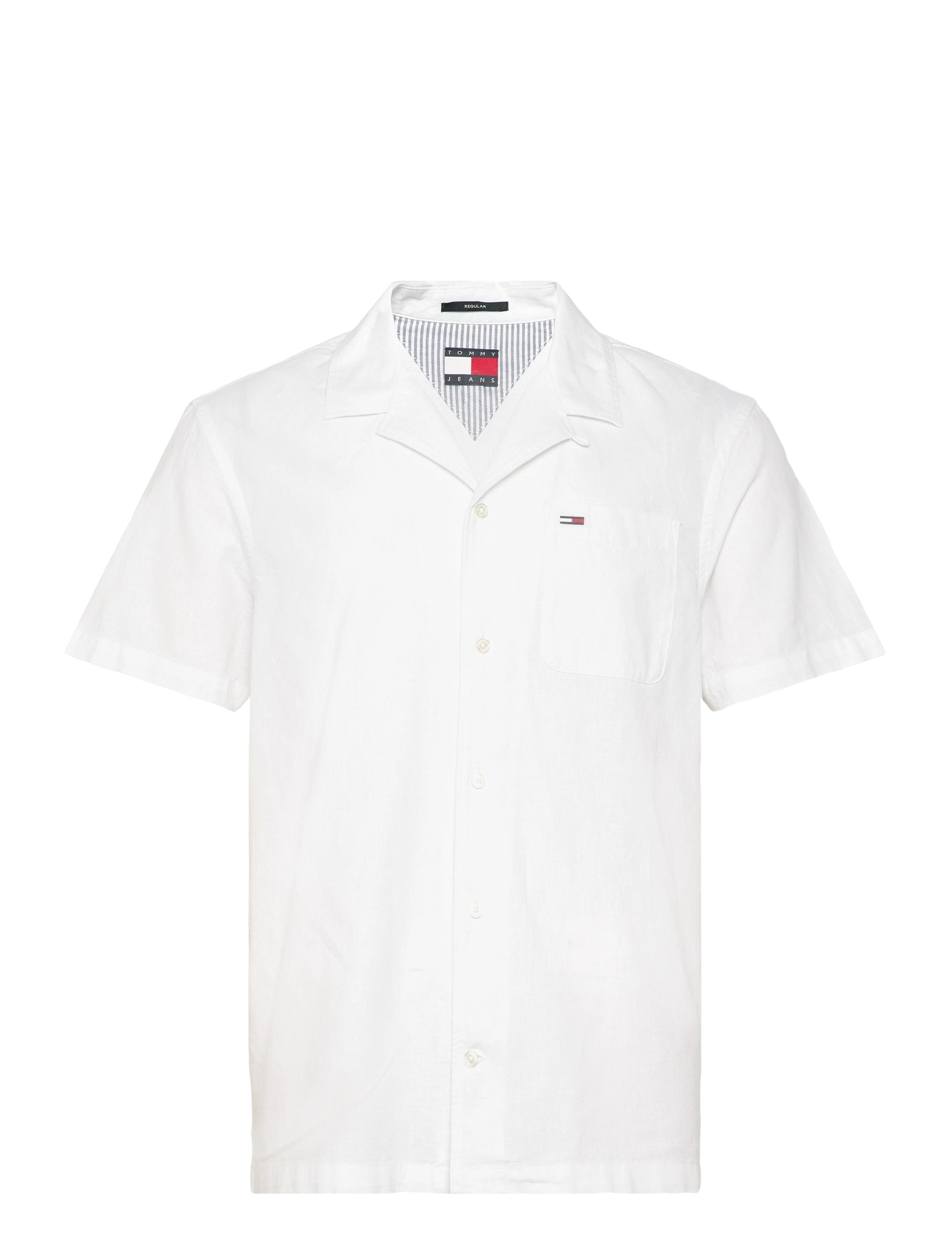 Tommy Jeans TJM LINEN BLEND CAMP SS EXT - Basic skjorter - ECRU / white