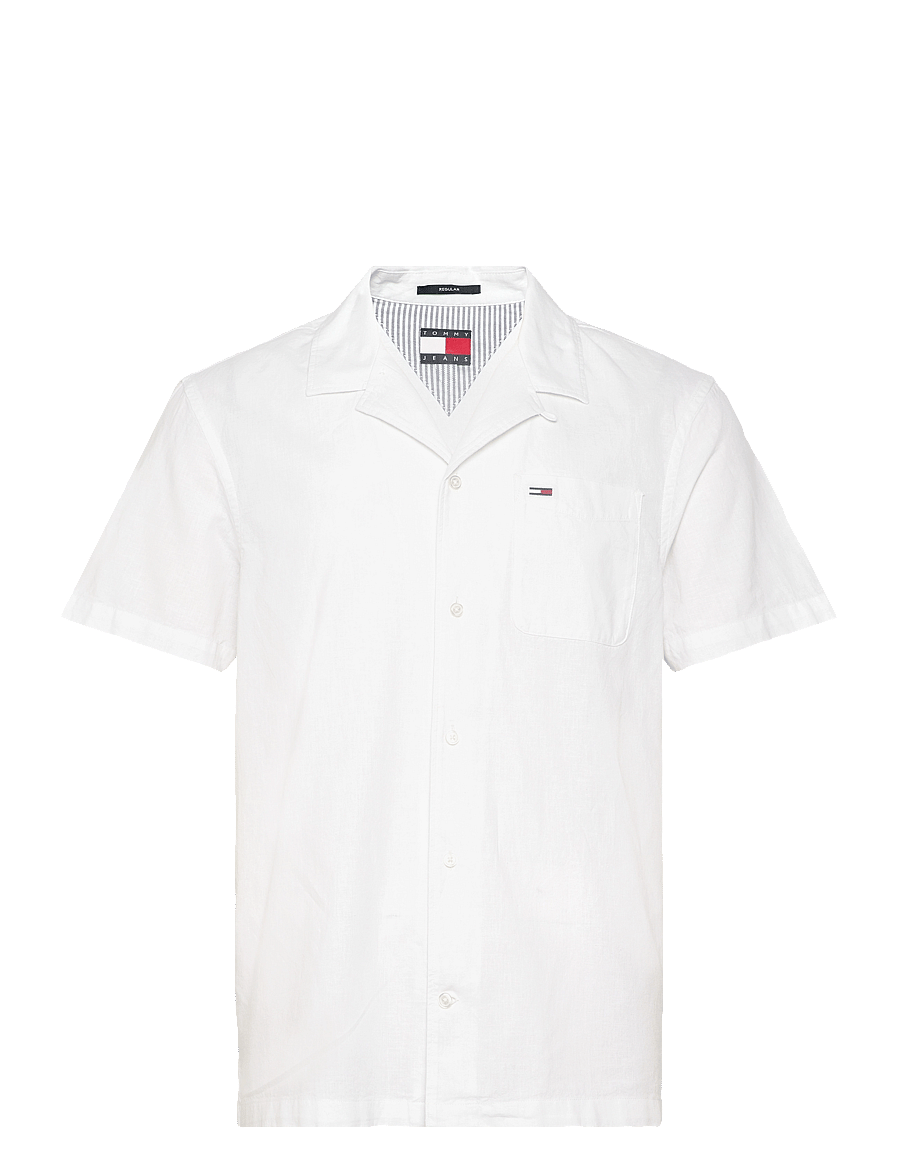 Tommy Jeans - TJM LINEN BLEND CAMP SS EXT - leinenhemden - ecru - 1
