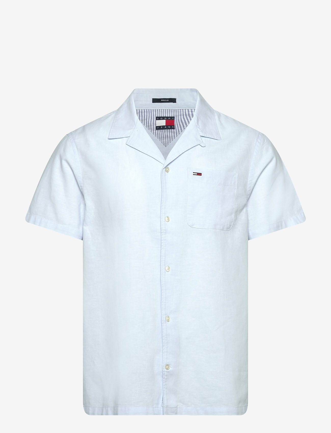 Tommy Jeans - TJM LINEN BLEND CAMP SS EXT - linased särgid - sweet blue - 1