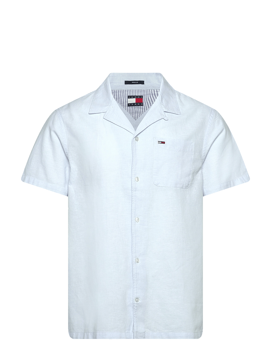 Tommy Jeans - TJM LINEN BLEND CAMP SS EXT - lina krekli - sweet blue - 1