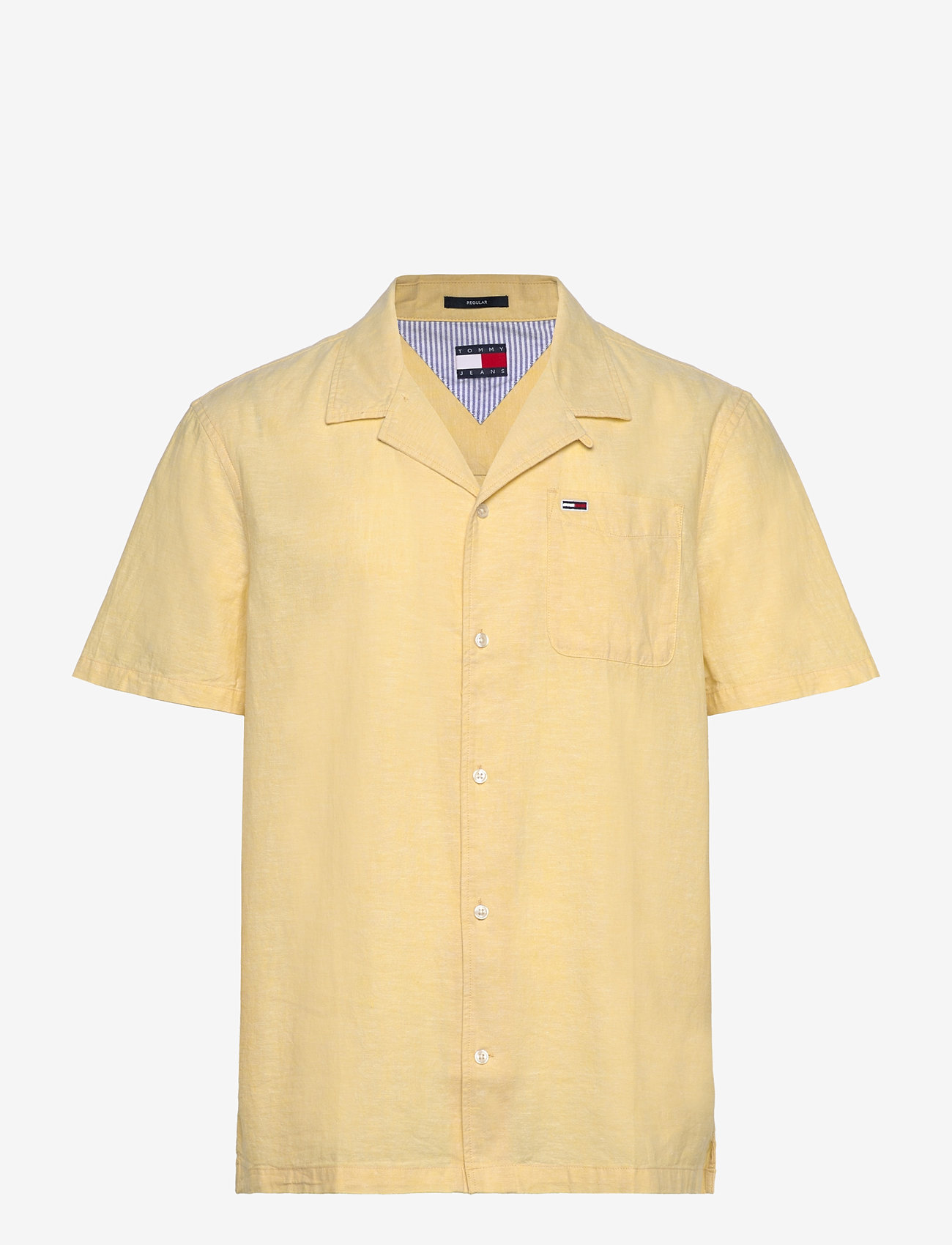 Tommy Jeans - TJM LINEN BLEND CAMP SS EXT - linen shirts - yellow dahlia - 1