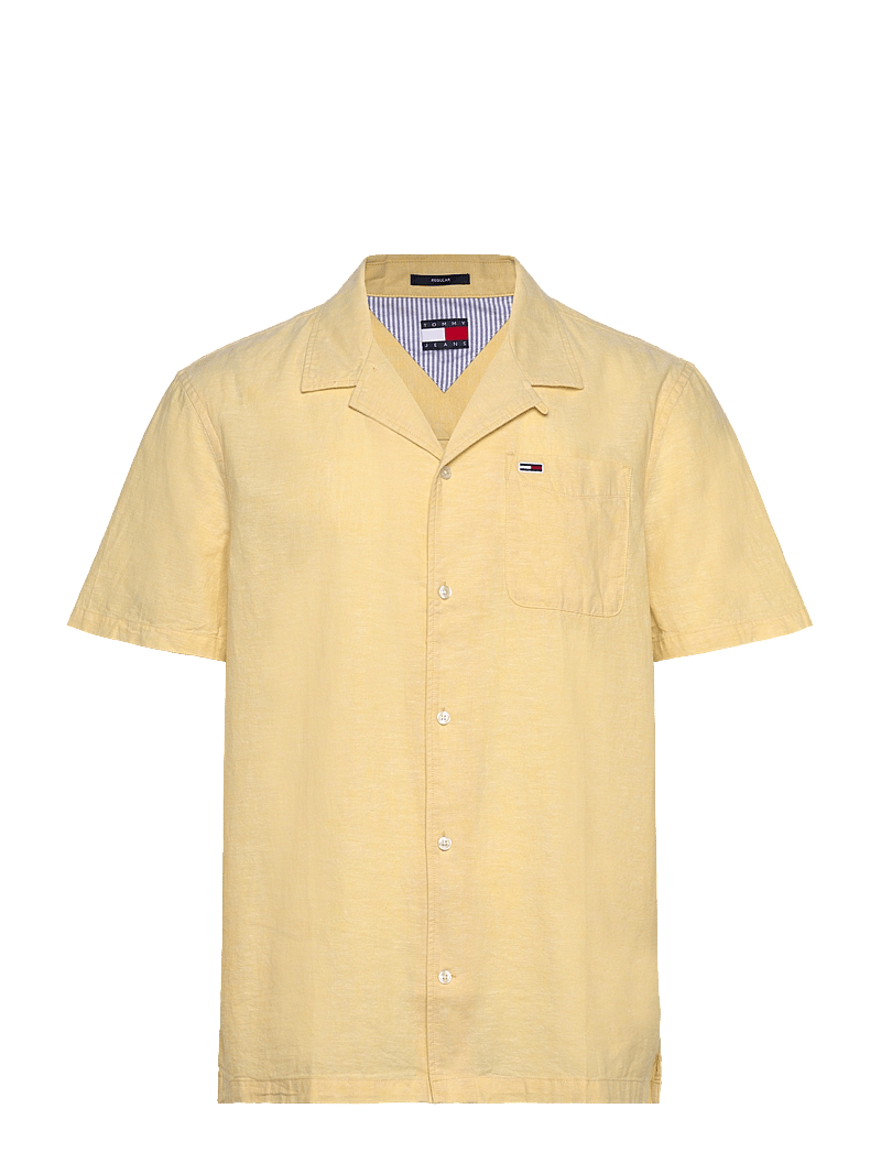 Tommy Jeans - TJM LINEN BLEND CAMP SS EXT - hørskjorter - yellow dahlia - 1