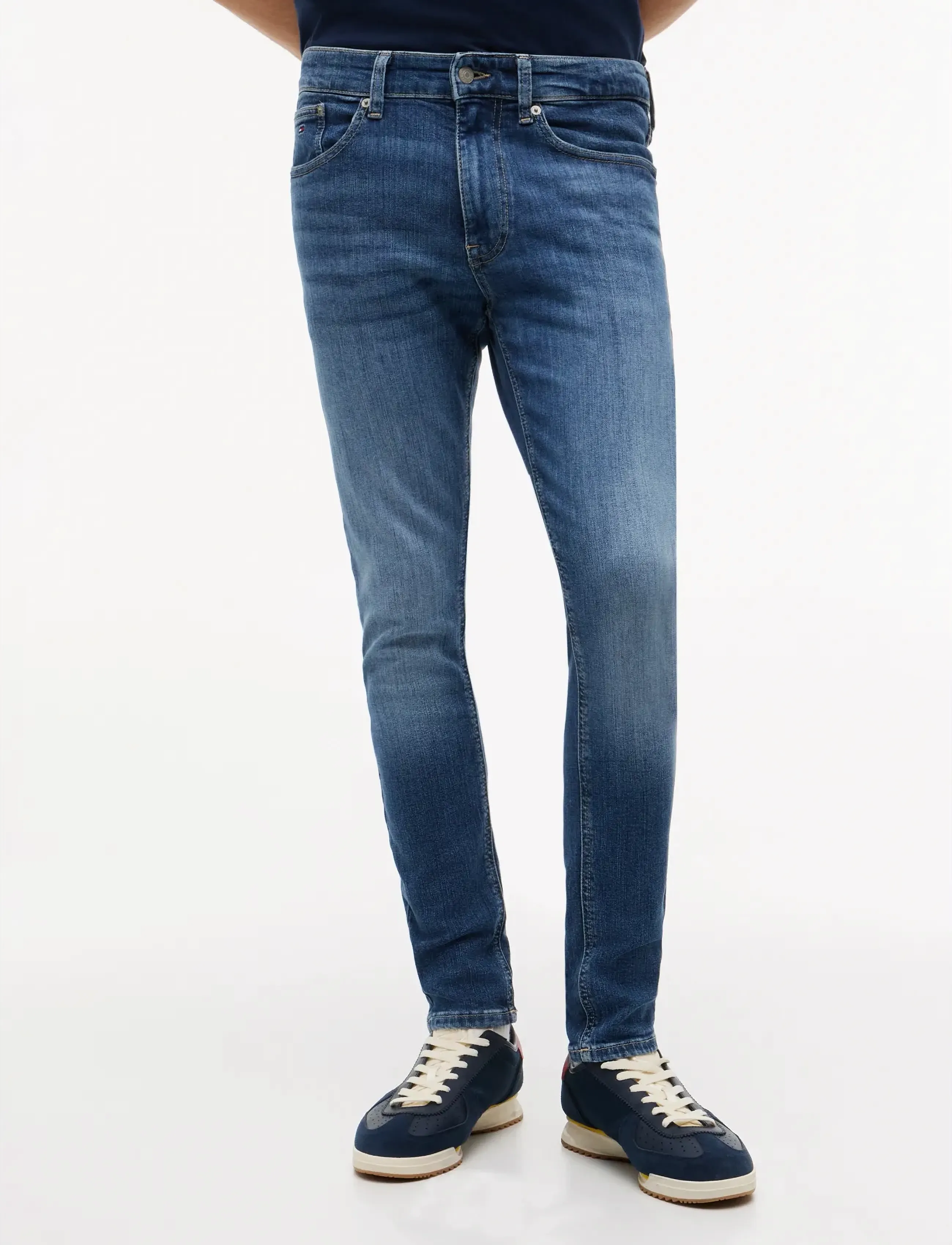 Tommy Jeans AUSTIN SLIM TPRD DH0235 - Teksariided - DENIM MEDIUM / blue