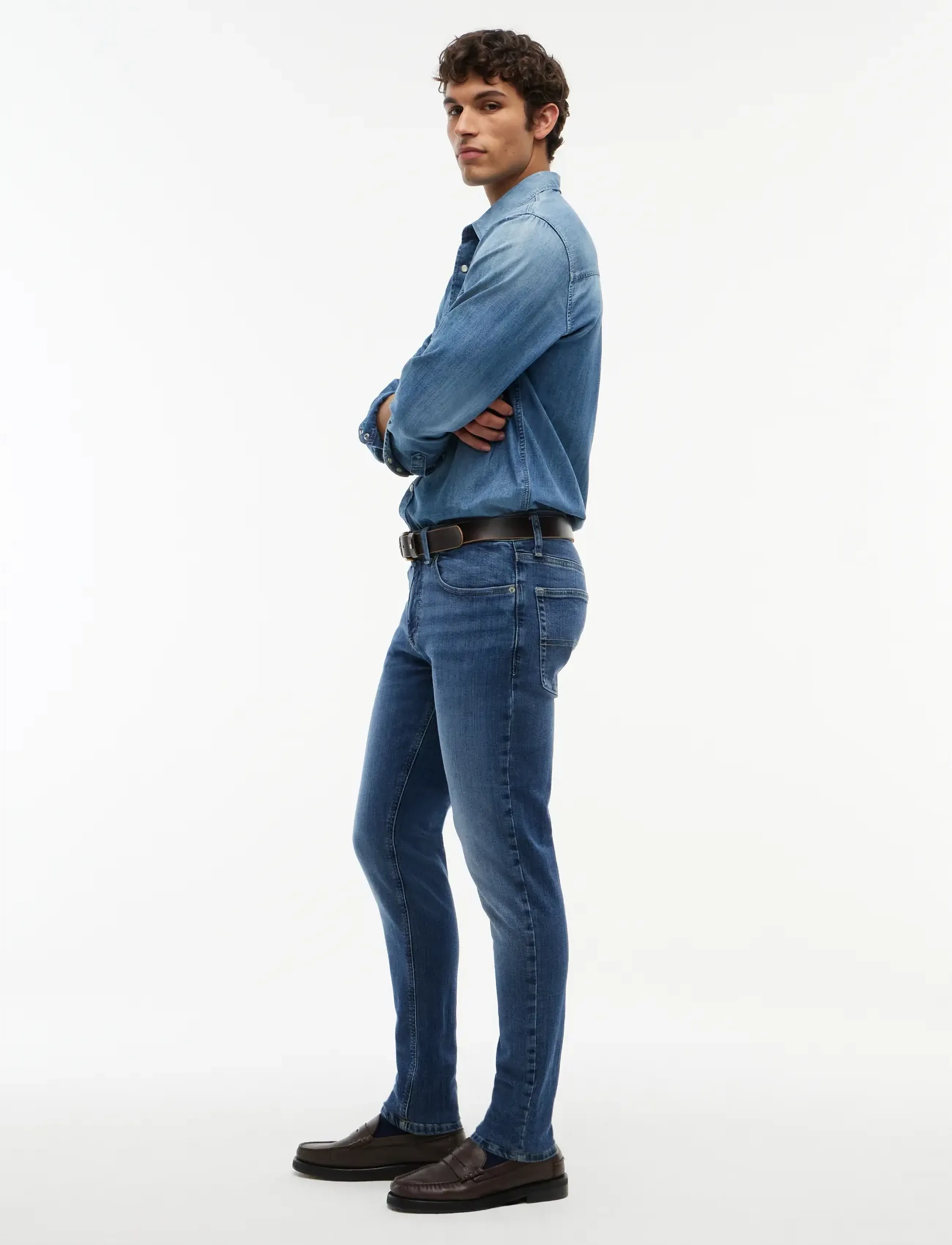 Tommy Jeans AUSTIN SLIM TPRD DH0235 - Kleidung - DENIM MEDIUM / blue