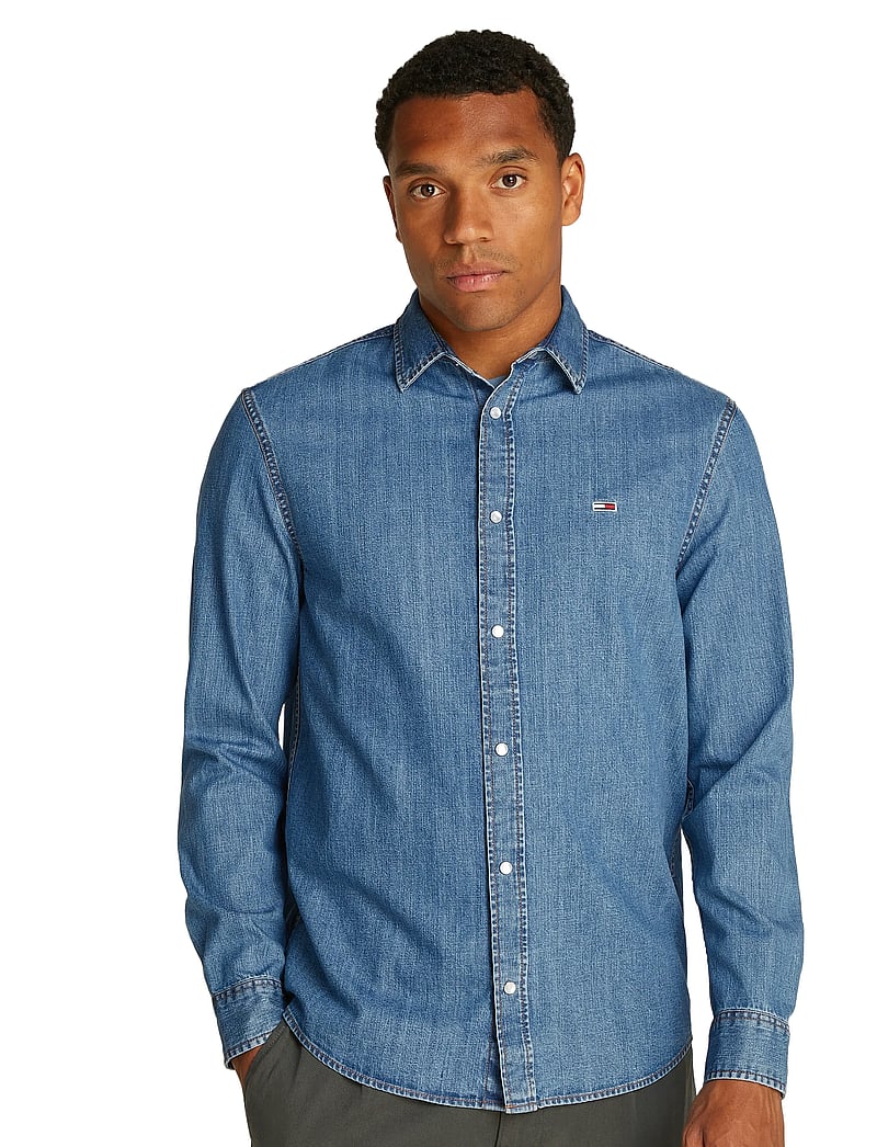 Tommy Jeans - RGLR FIT SHIRT MID BLUE - jeanshemden - denim medium - 0
