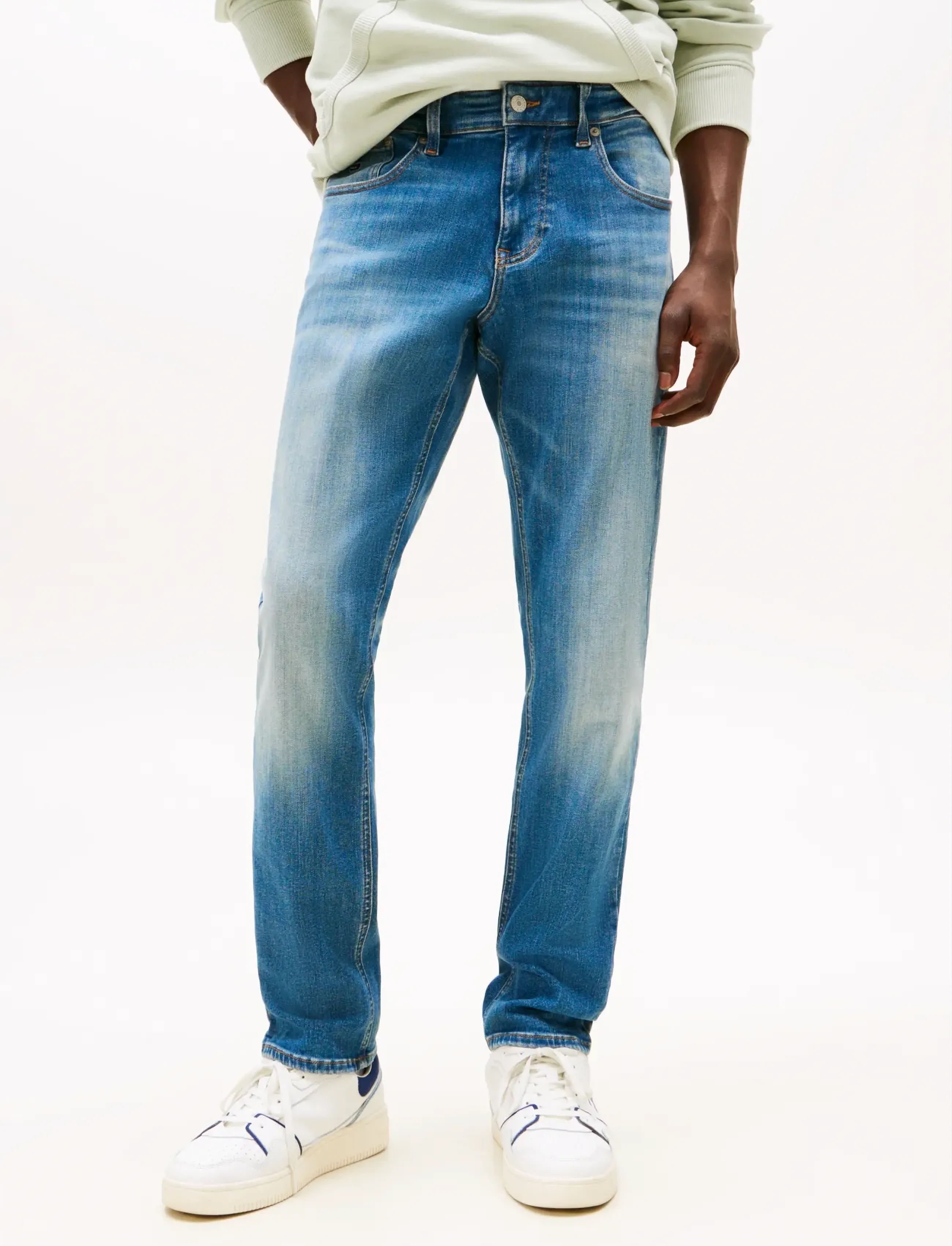 Tommy Jeans SCANTON SLIM CI1266 - Teksad - DENIM MID BLUE GREY / blue
