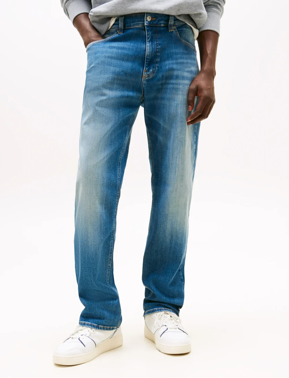 Tommy Jeans - RYAN SLIM STR CI1266 - kitsad teksad - denim mid blue grey - 0