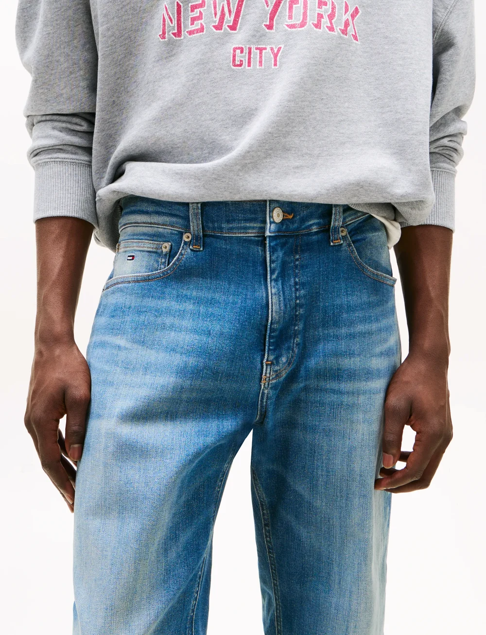 Tommy Jeans - RYAN SLIM STR CI1266 - kitsad teksad - denim mid blue grey - 4