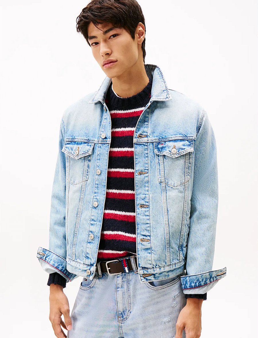 Tommy Jeans - RYAN RGLR TRCKR RWB EXT CI6033 - ofodrade jeansjackor - denim mid light blue - 0