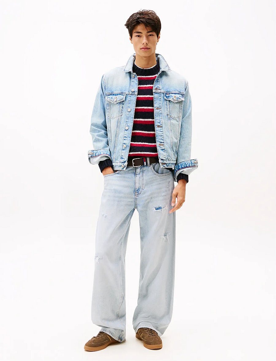 Tommy Jeans - RYAN RGLR TRCKR RWB EXT CI6033 - ofodrade jeansjackor - denim mid light blue - 2