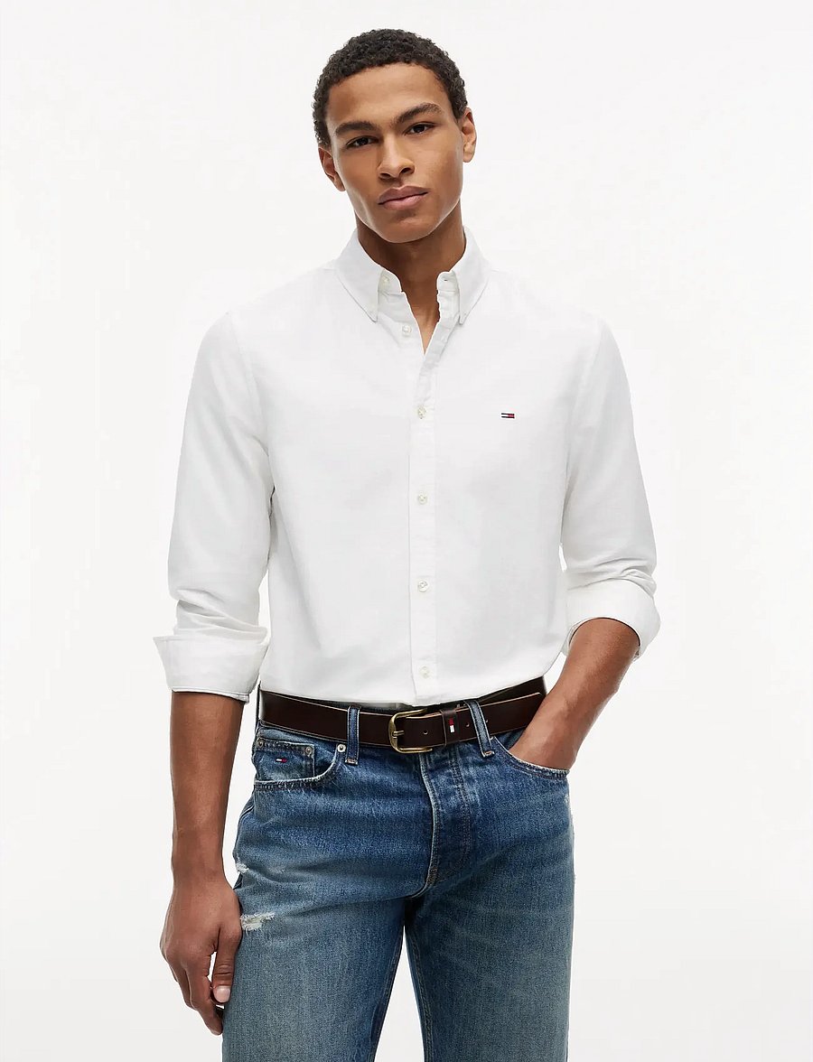 Tommy Jeans - TJM REG OXFORD SHIRT EXT - oxford stila krekli - ecru - 0