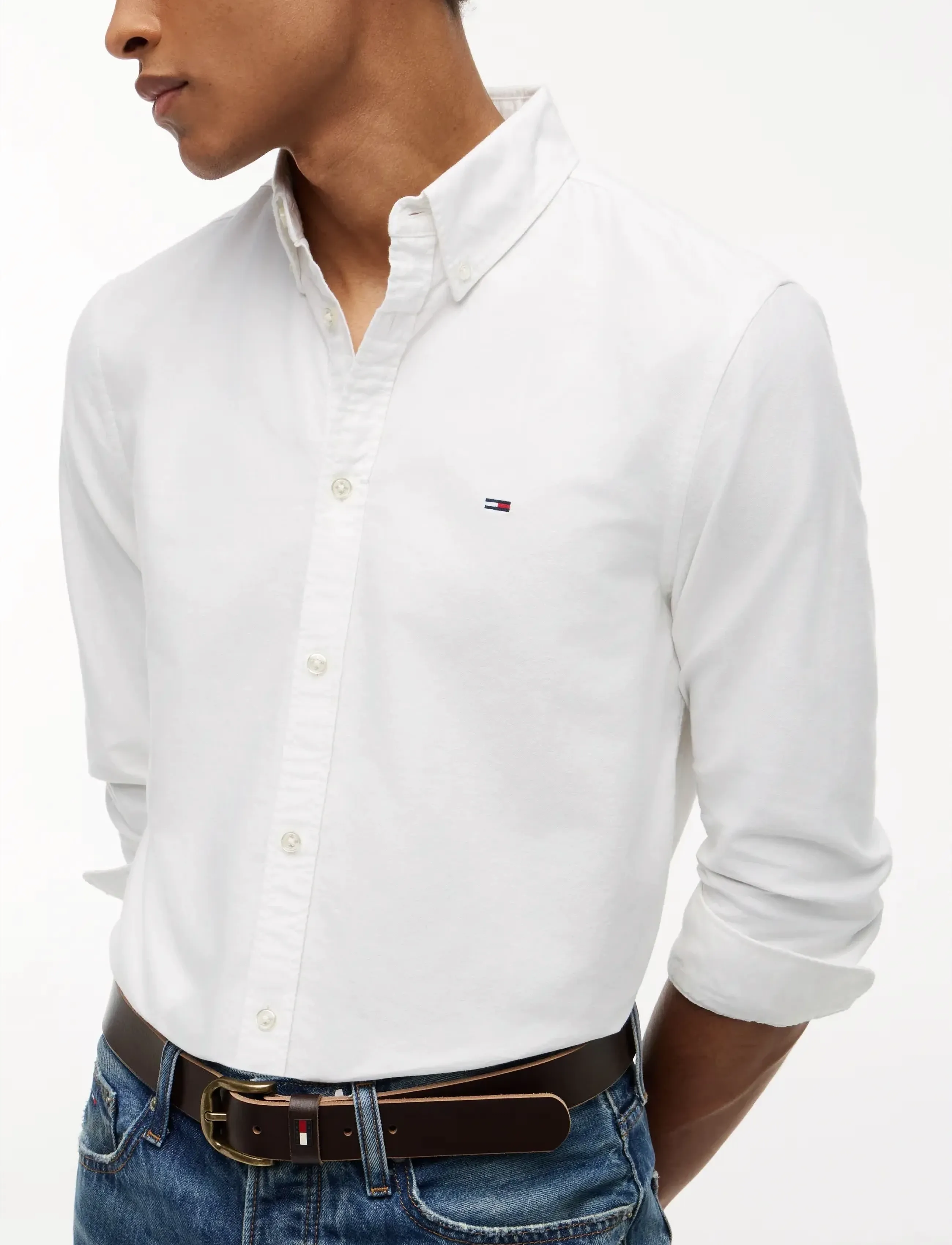 Tommy Jeans - TJM REG OXFORD SHIRT EXT - oxford stila krekli - ecru - 4