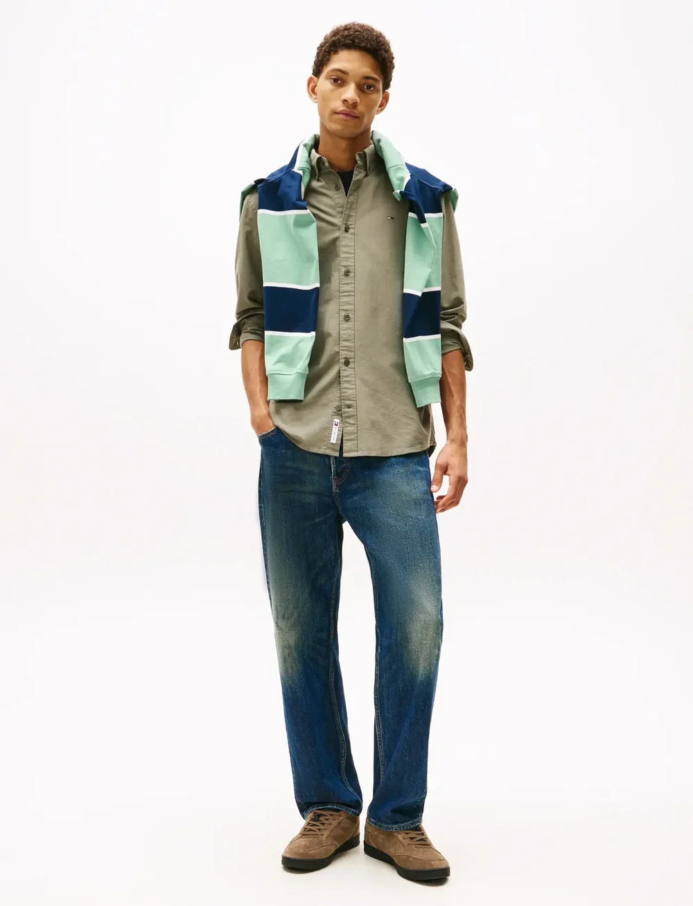 Tommy Jeans - TJM REG OXFORD SHIRT EXT - oxford-hemden - pewter green - 3